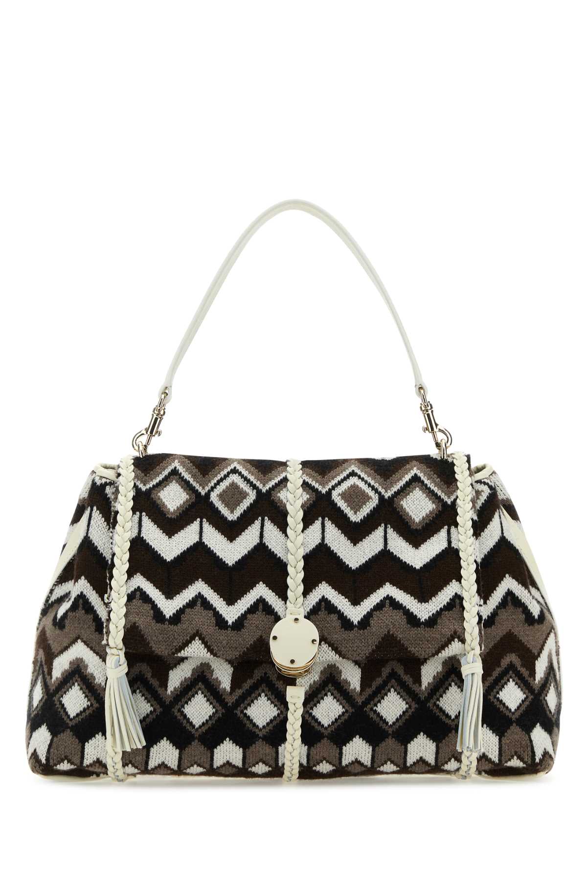 CHLOÉ Embroidered Wool Large Penelope Shoulder Handbag