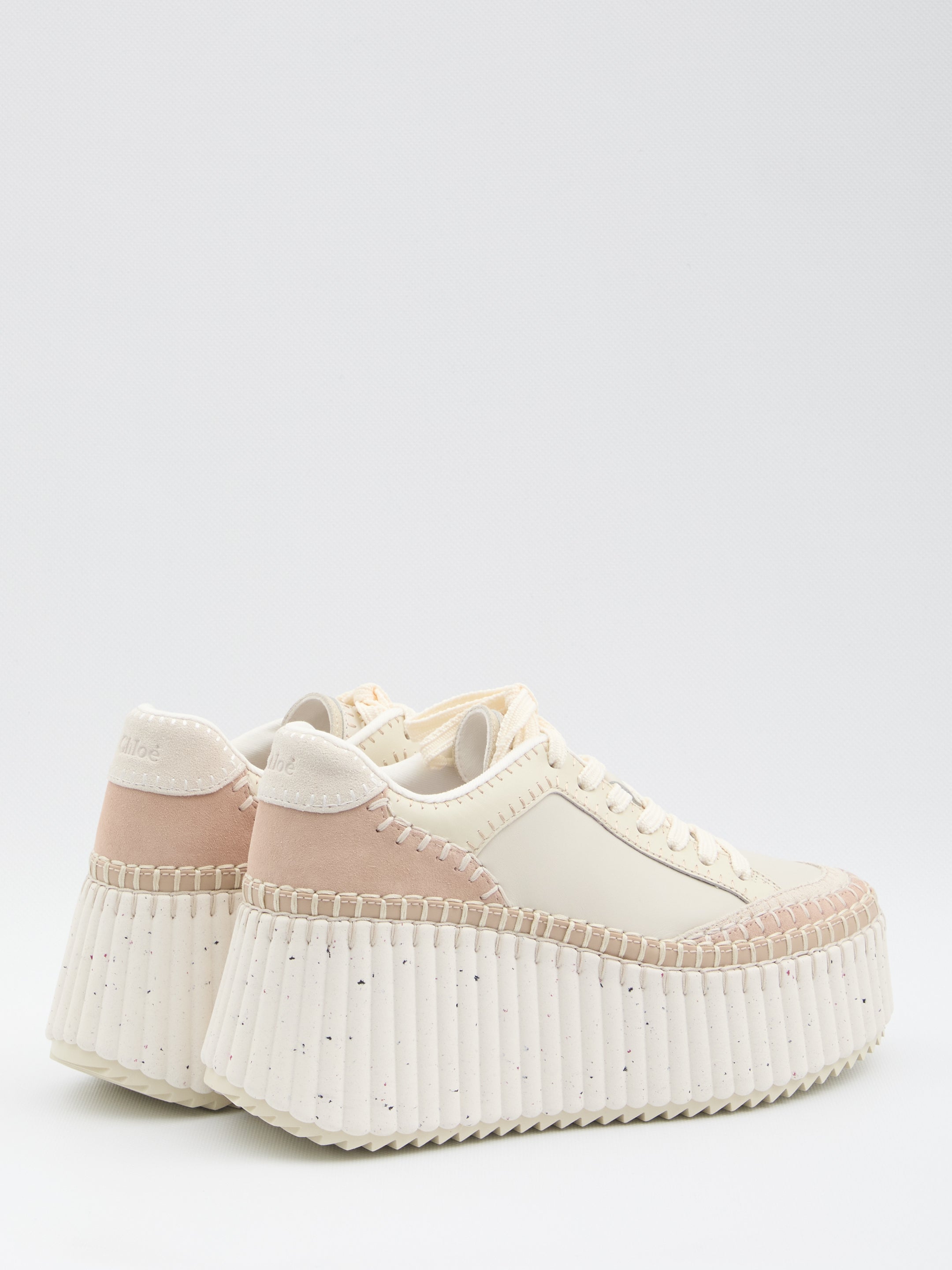 CHLOÉ Women’s Wedge Sneaker with Hand-Stitched Detailing - Heel Height: 8 cm