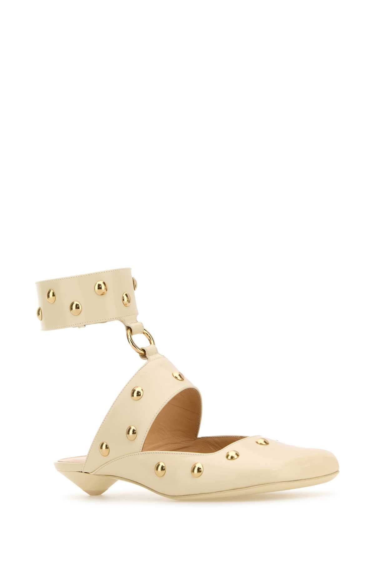 CHLOÉ Ivory Leather Jade Sabot Pumps for Women