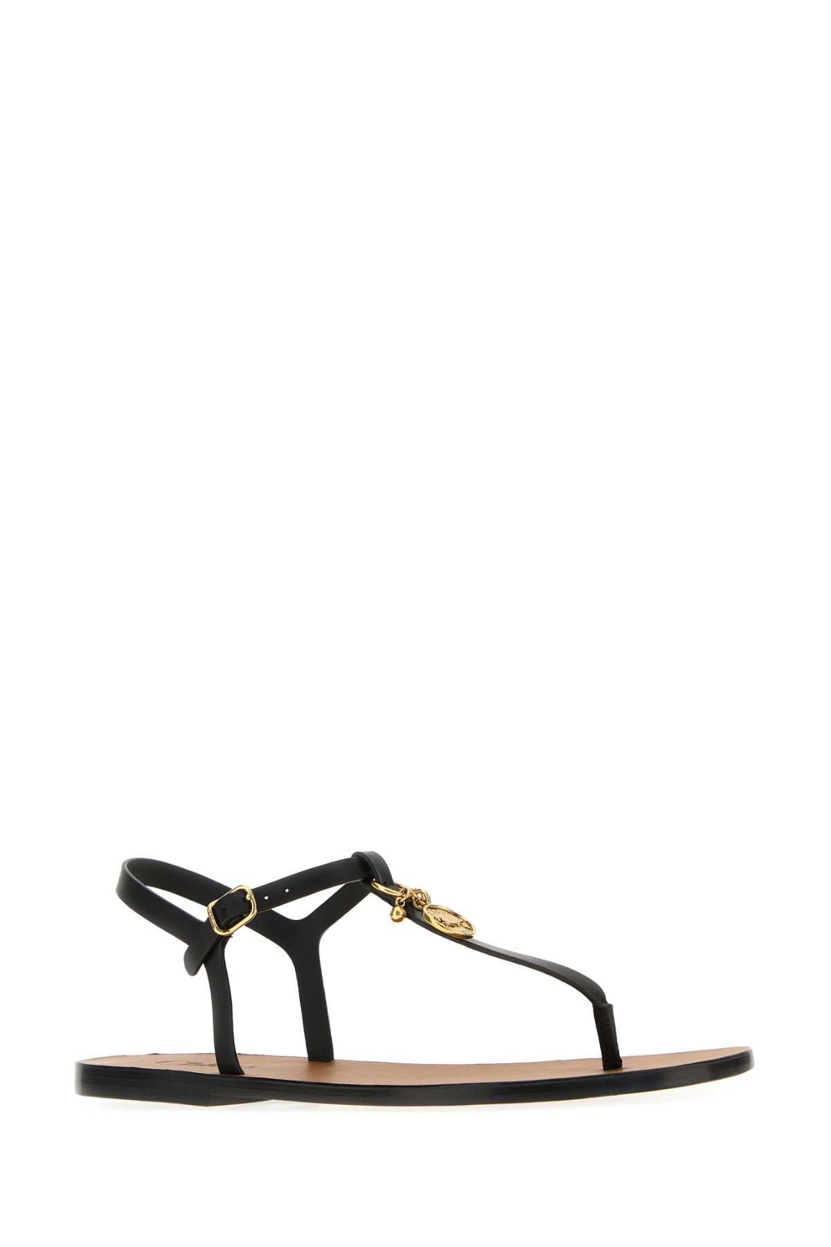 CHLOÉ Leather Charms Thong Sandals - Size 12S