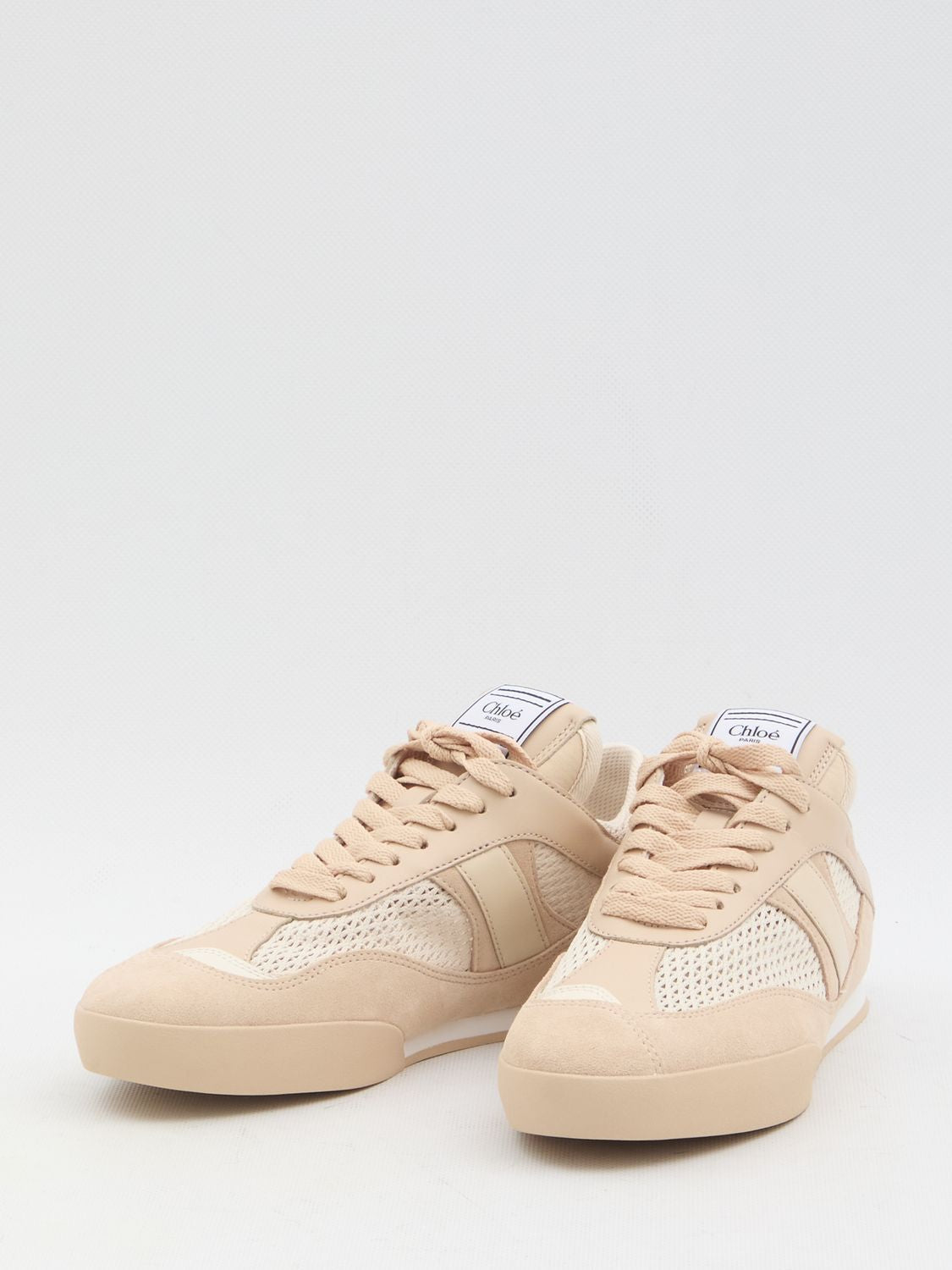 CHLOÉ Kick Mini Sneaker in Mesh and Leather