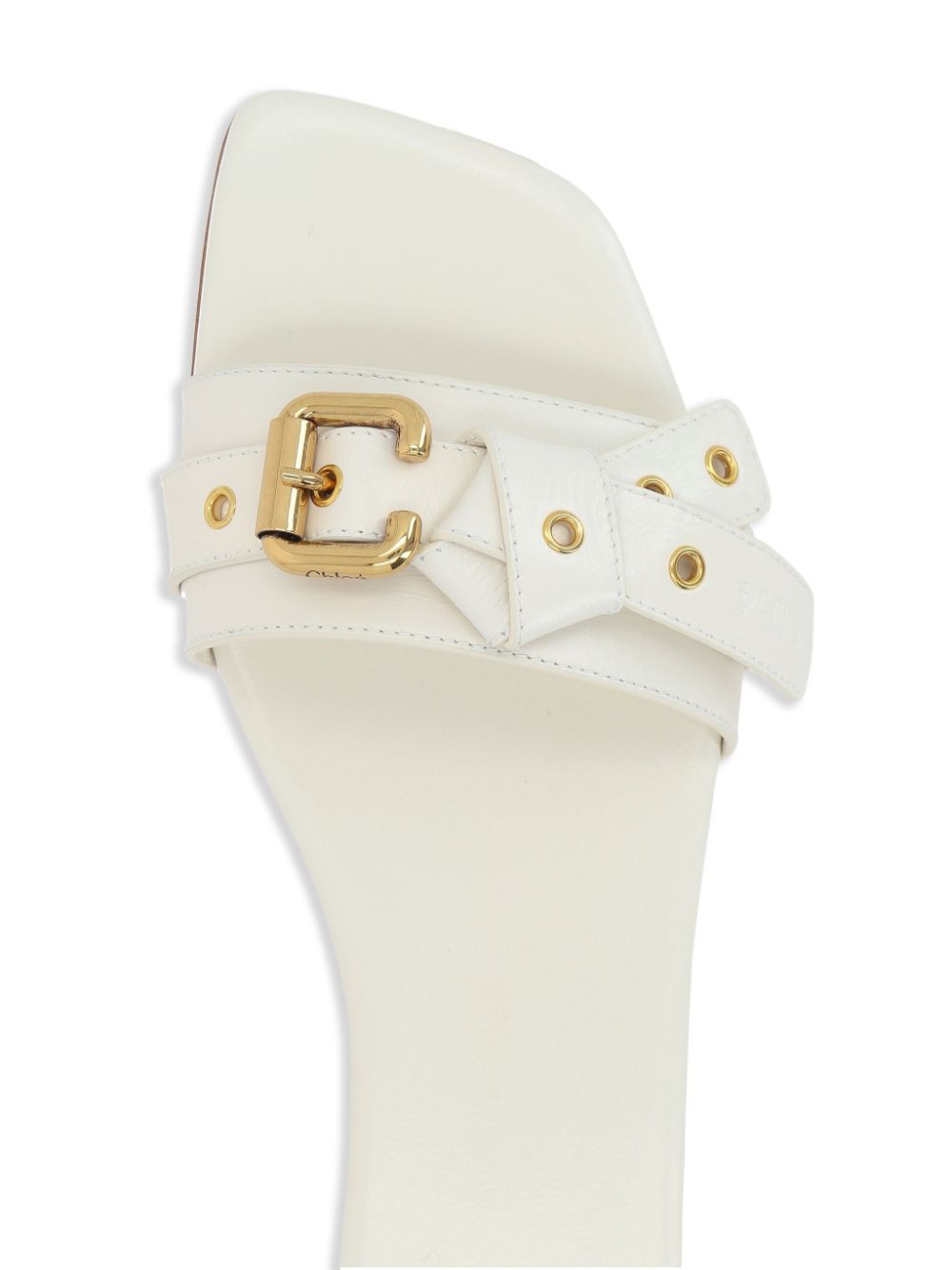 CHLOÉ Flat Sandal with Golden Buckle