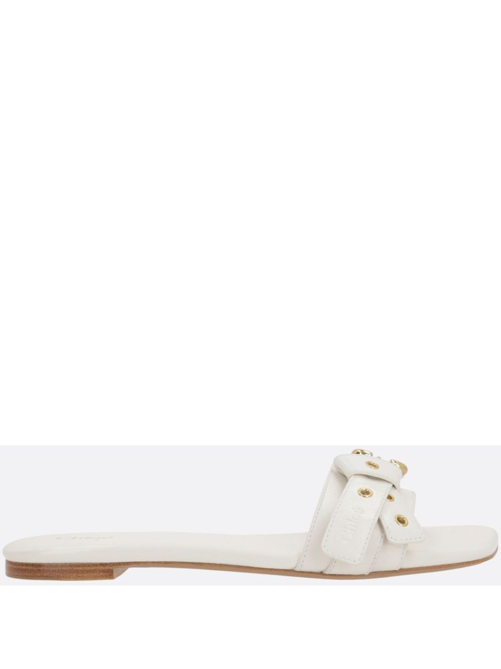 CHLOÉ Flat Sandal with Golden Buckle