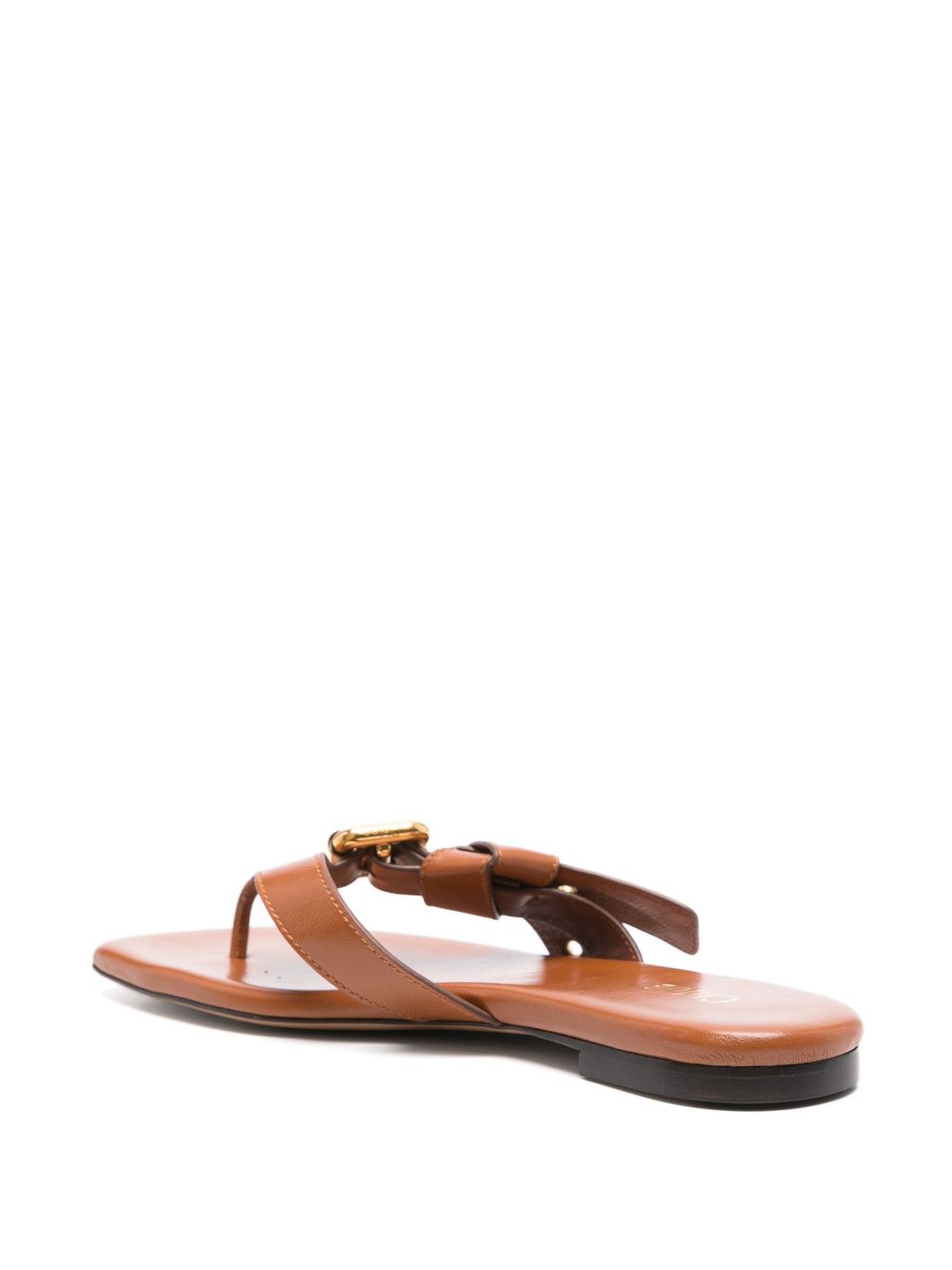 CHLOÉ Elegant Flat Sandal with Gold Buckle