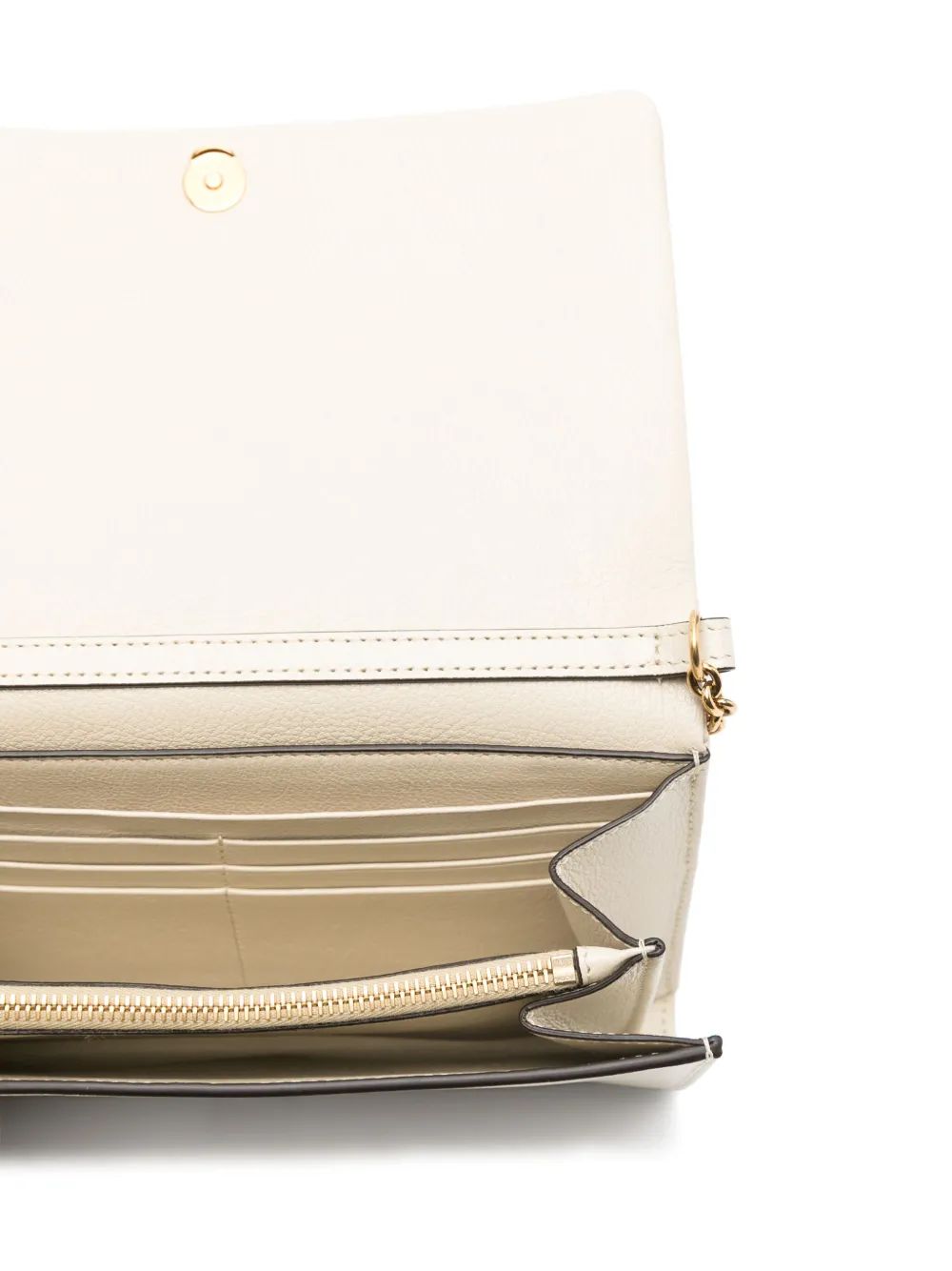 CHLOÉ Mini Flap Wallet with Gold Zip Chain