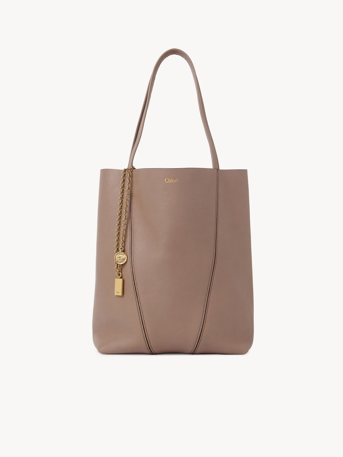 CHLOÉ Medium Leather Handbag with Charm Embellishment