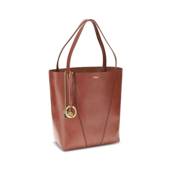 CHLOÉ Mini Grained Leather Spin Tote Handbag