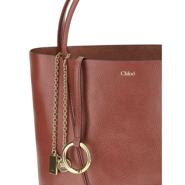 CHLOÉ Mini Grained Leather Spin Tote Handbag