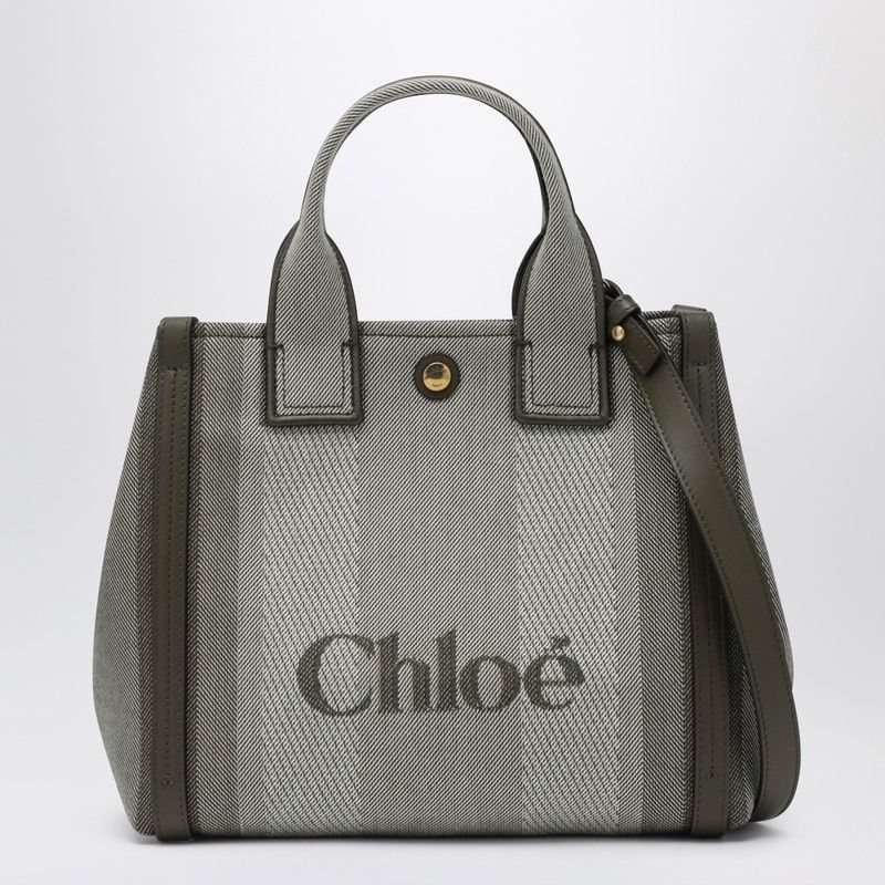 CHLOÉ Mini Striped Canvas Tote Handbag