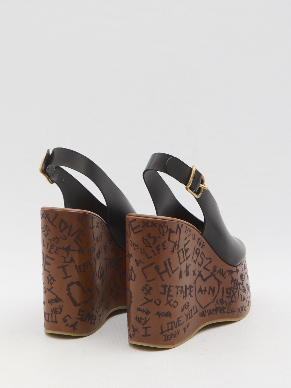 CHLOÉ High-Style Leather Maxime Wedges