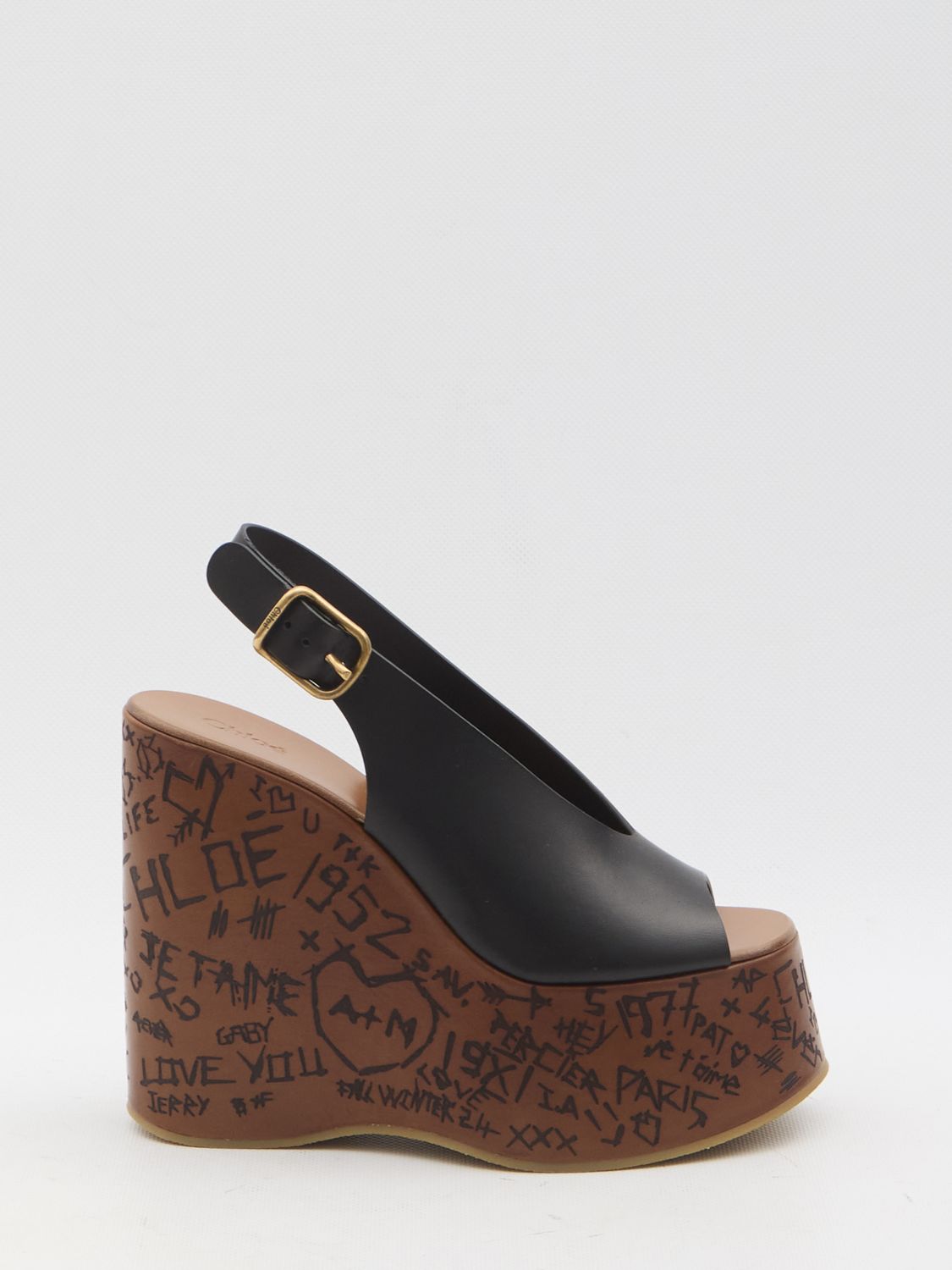 CHLOÉ High-Style Leather Maxime Wedges