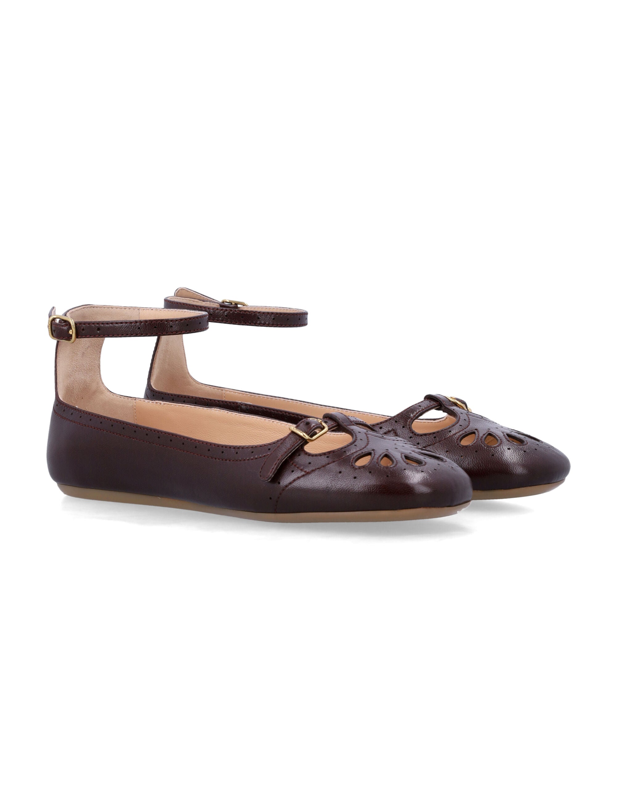 CHLOÉ Misty Lambskin Ballerinas with Buckle