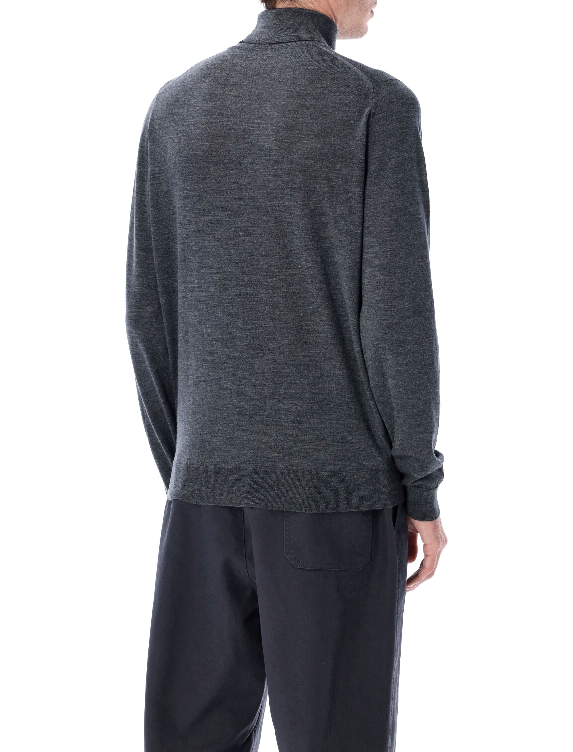 JOHN SMEDLEY Extra Fine Merino Wool Roll Neck Jumper - Size L
