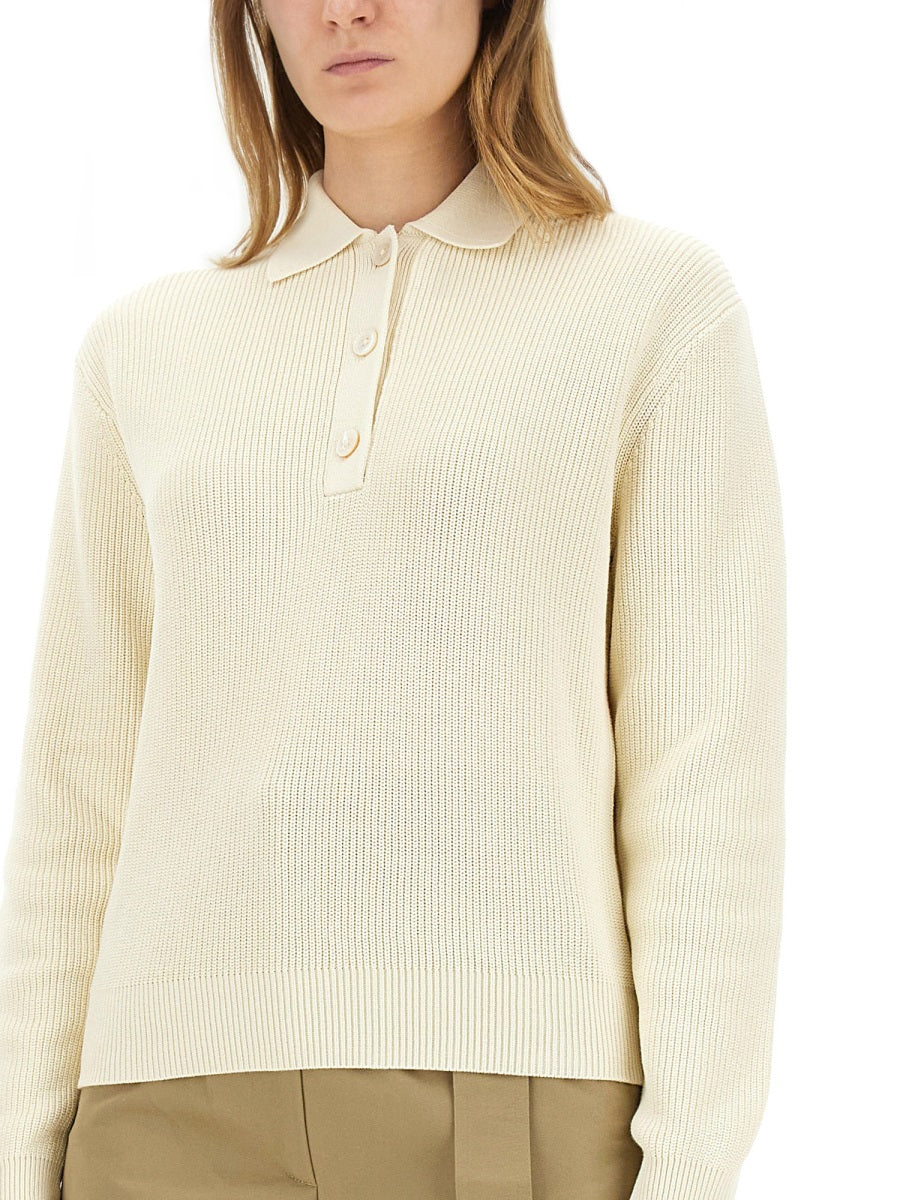 STUDIO NICHOLSON Regular Fit Knit Polo Shirt - Women's Size 6