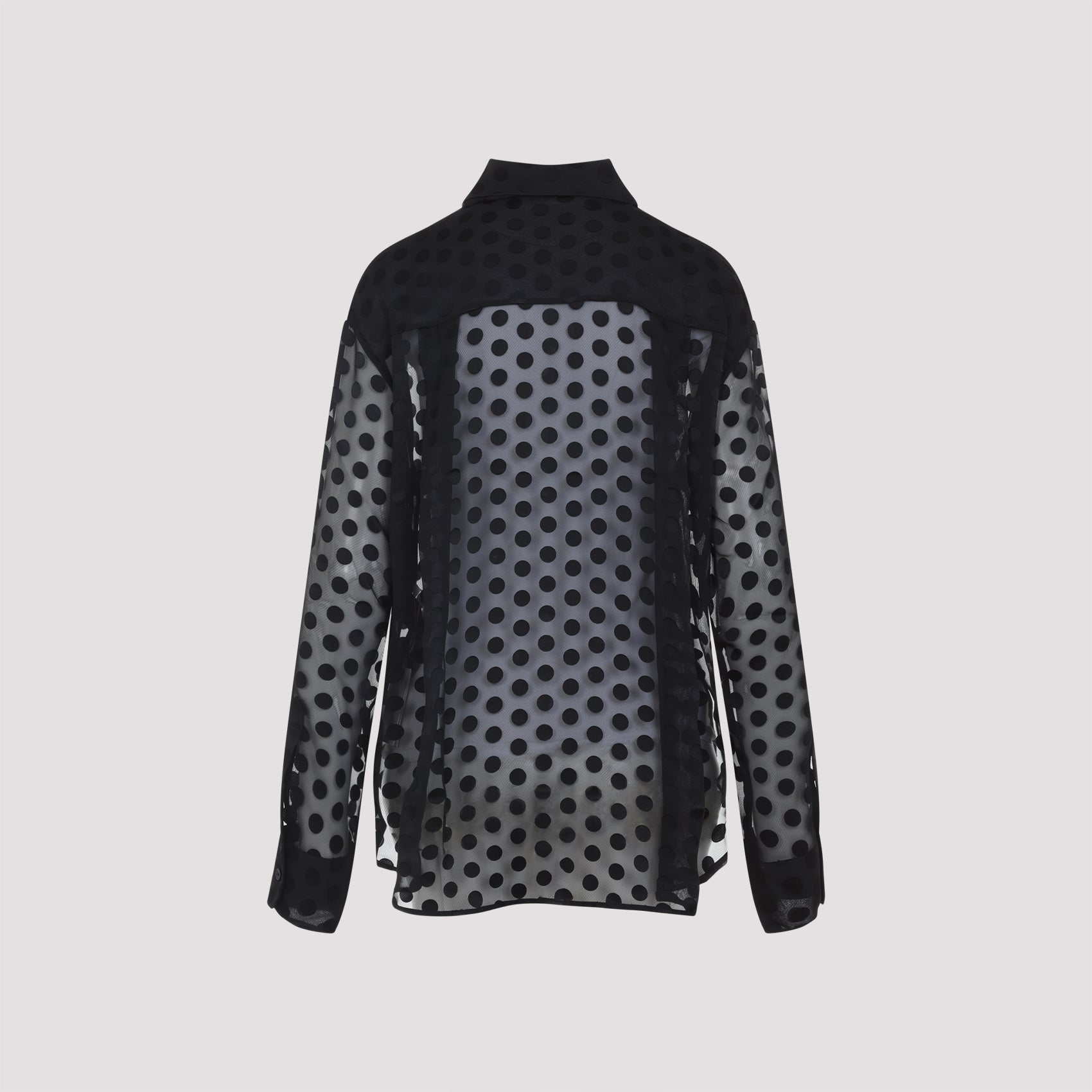 THE FRANKIE SHOP Sheer Tie-Neck Shirt with Pointed Collar - SS26