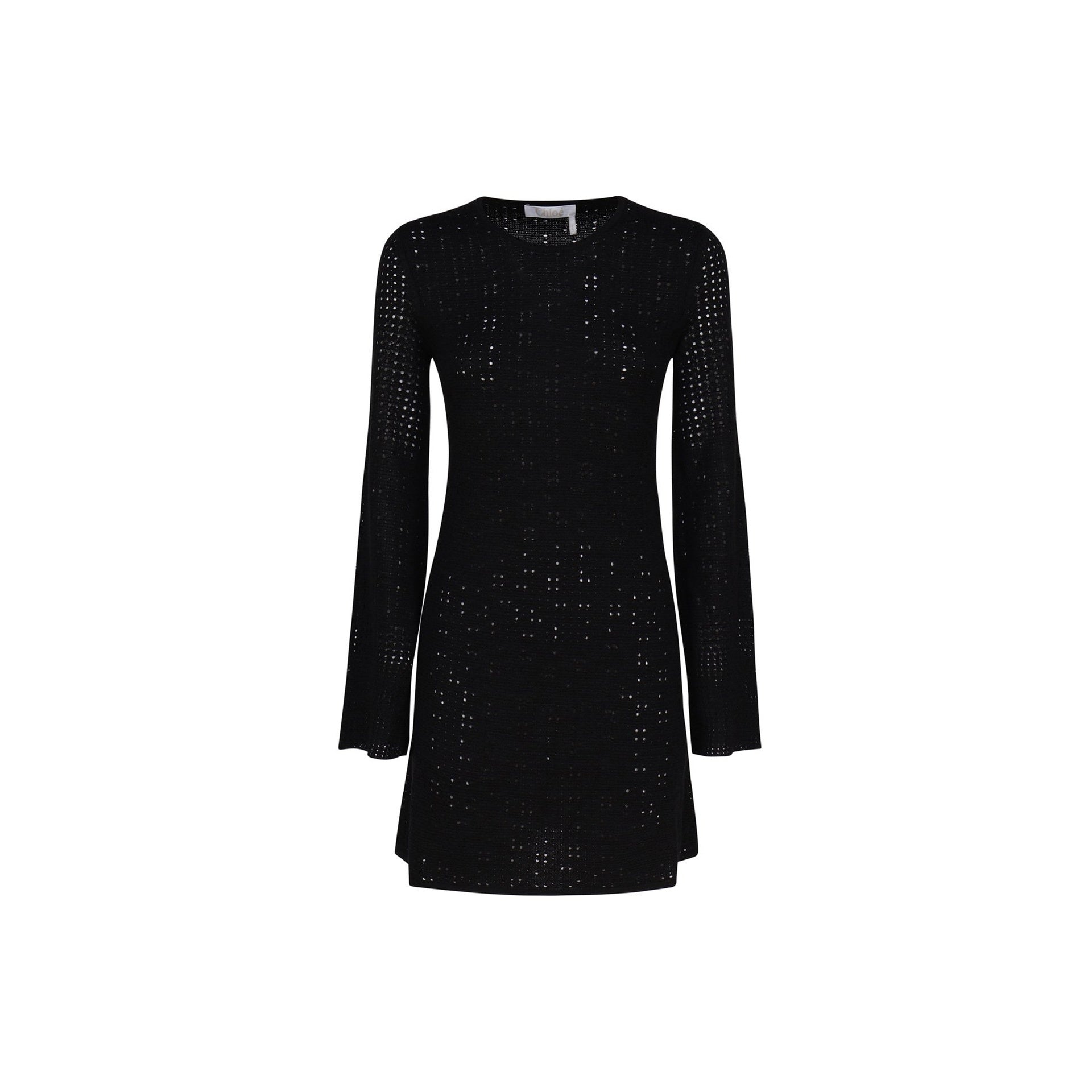 CHLOE' Knit Dress with Perforated Detailing