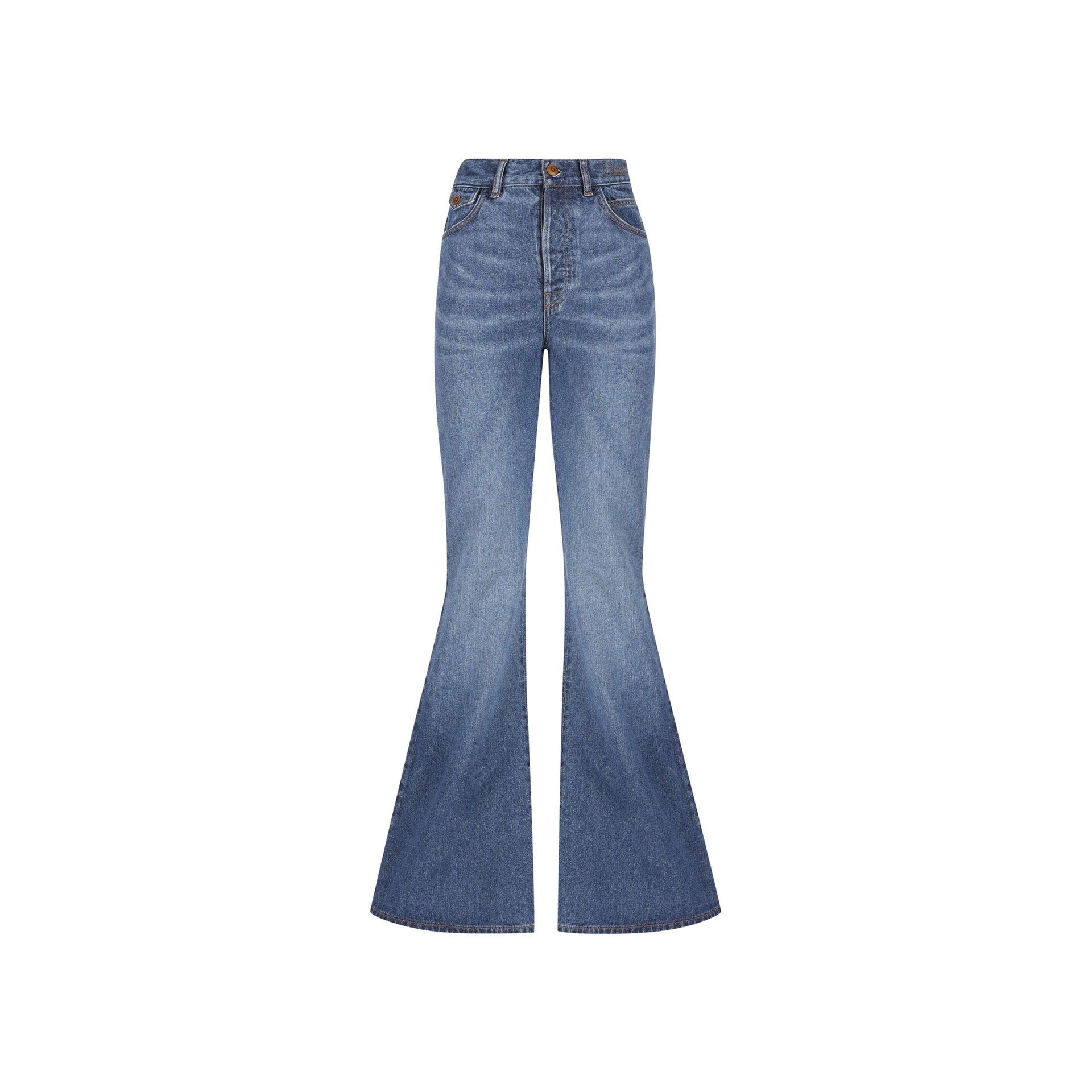 CHLOE' Elevated Cotton Denim Flared Jeans