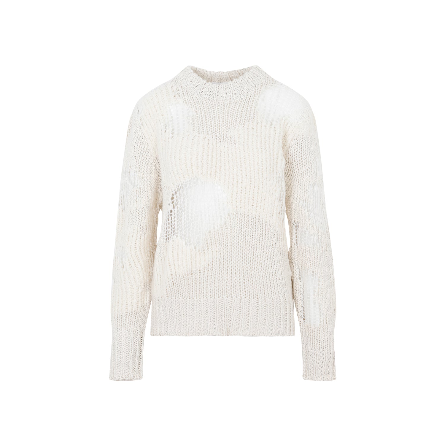 CHLOÉ Chic Distressed Long Sleeve Crewneck Sweater