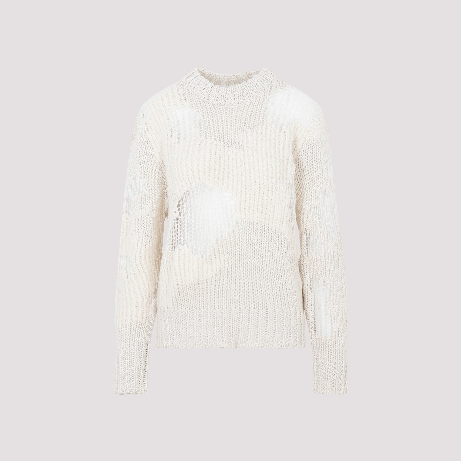 CHLOÉ Chic Distressed Long Sleeve Crewneck Sweater