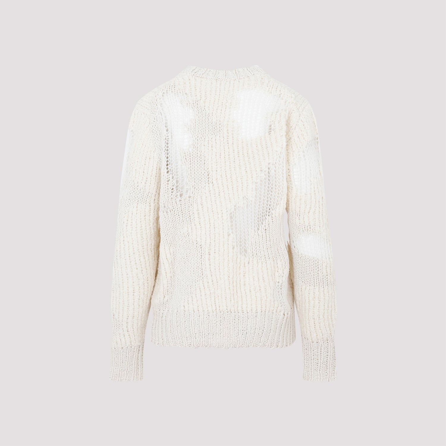 CHLOÉ Chic Distressed Long Sleeve Crewneck Sweater