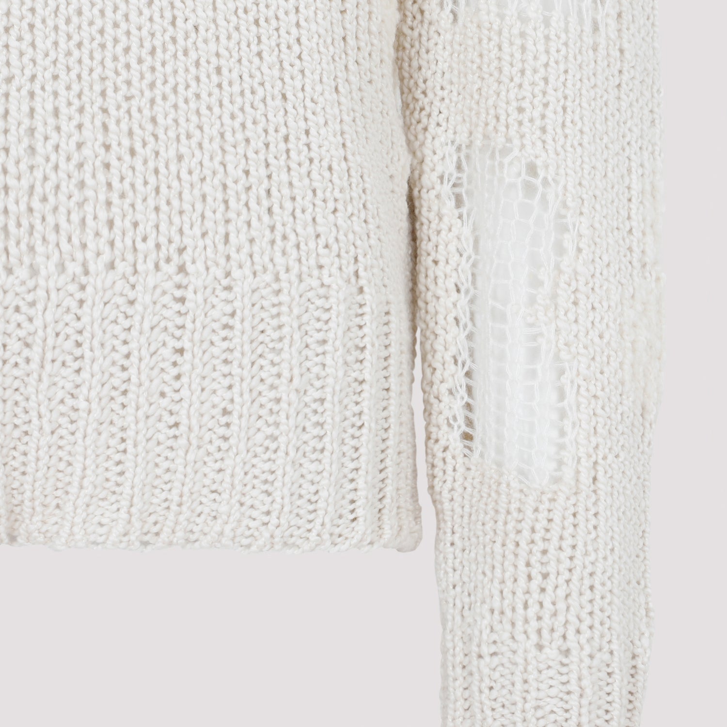 CHLOÉ Chic Distressed Long Sleeve Crewneck Sweater