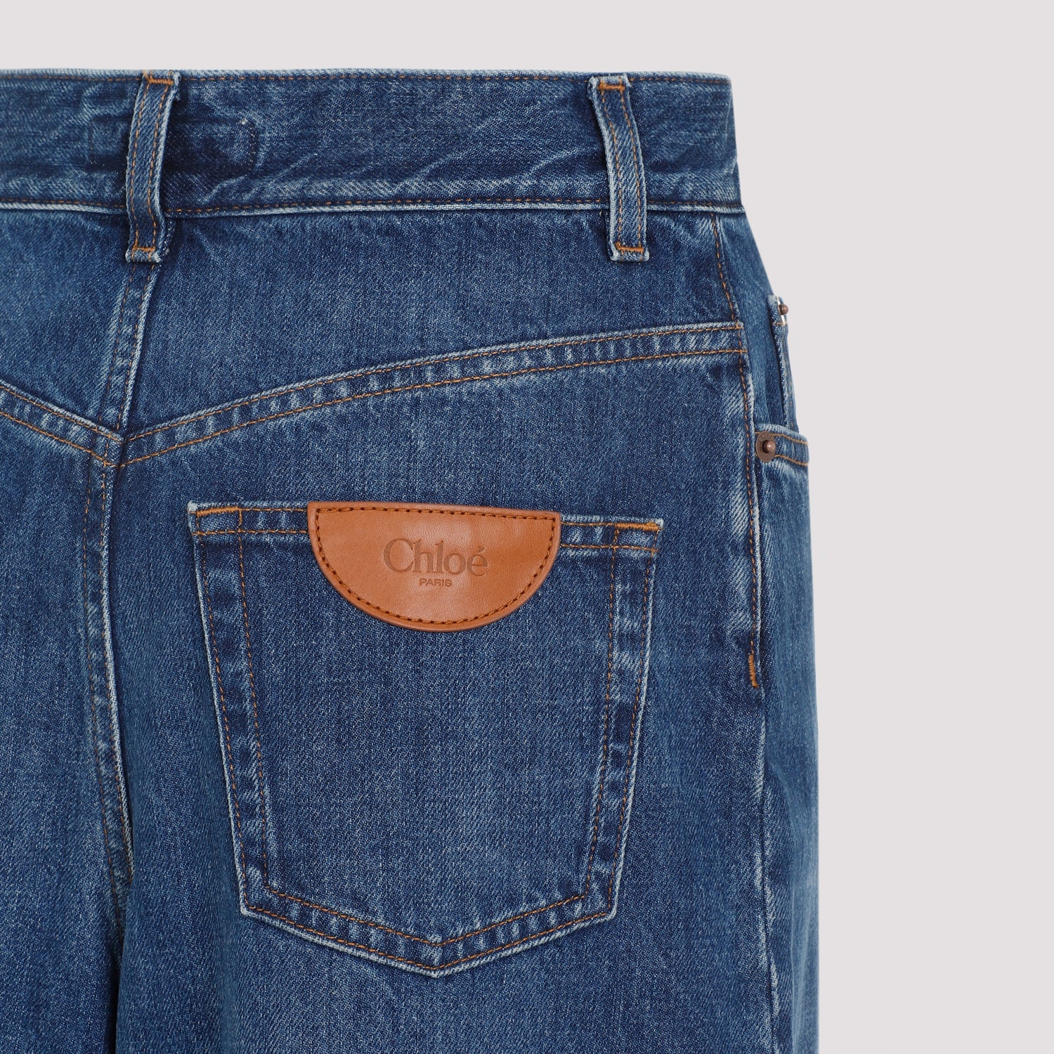 CHLOÉ High Rise Wide Leg Denim Jeans