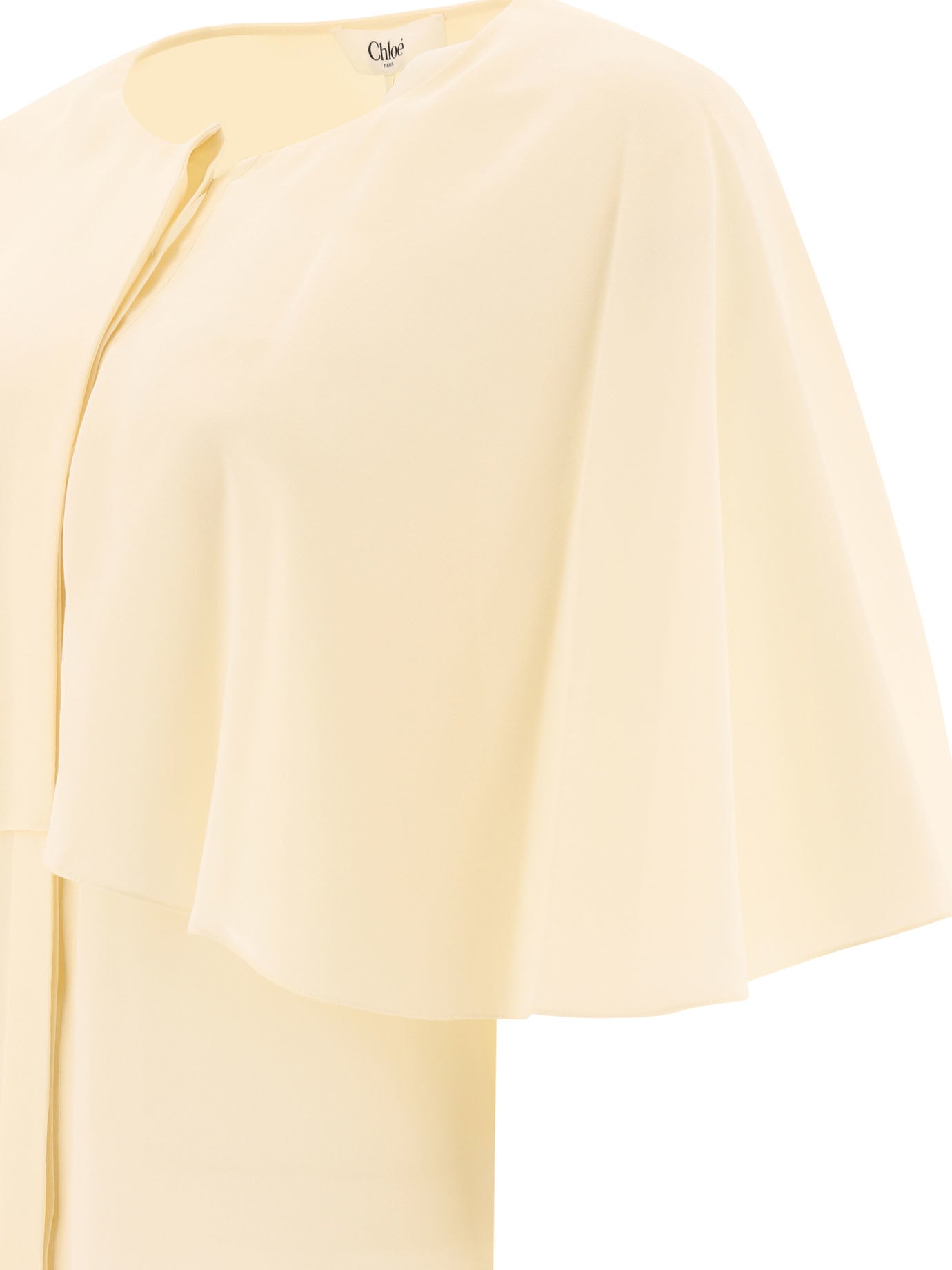 CHLOÉ Silk Georgette Blouse with Ruffled Sleeves