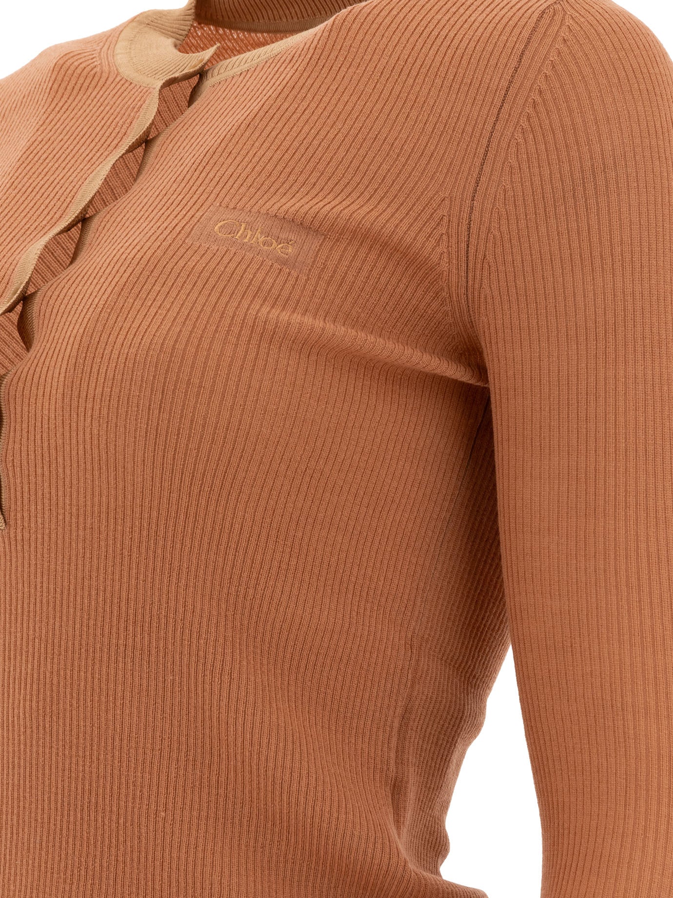 CHLOÉ Elegant Slim Fit Henley Shirt for Women