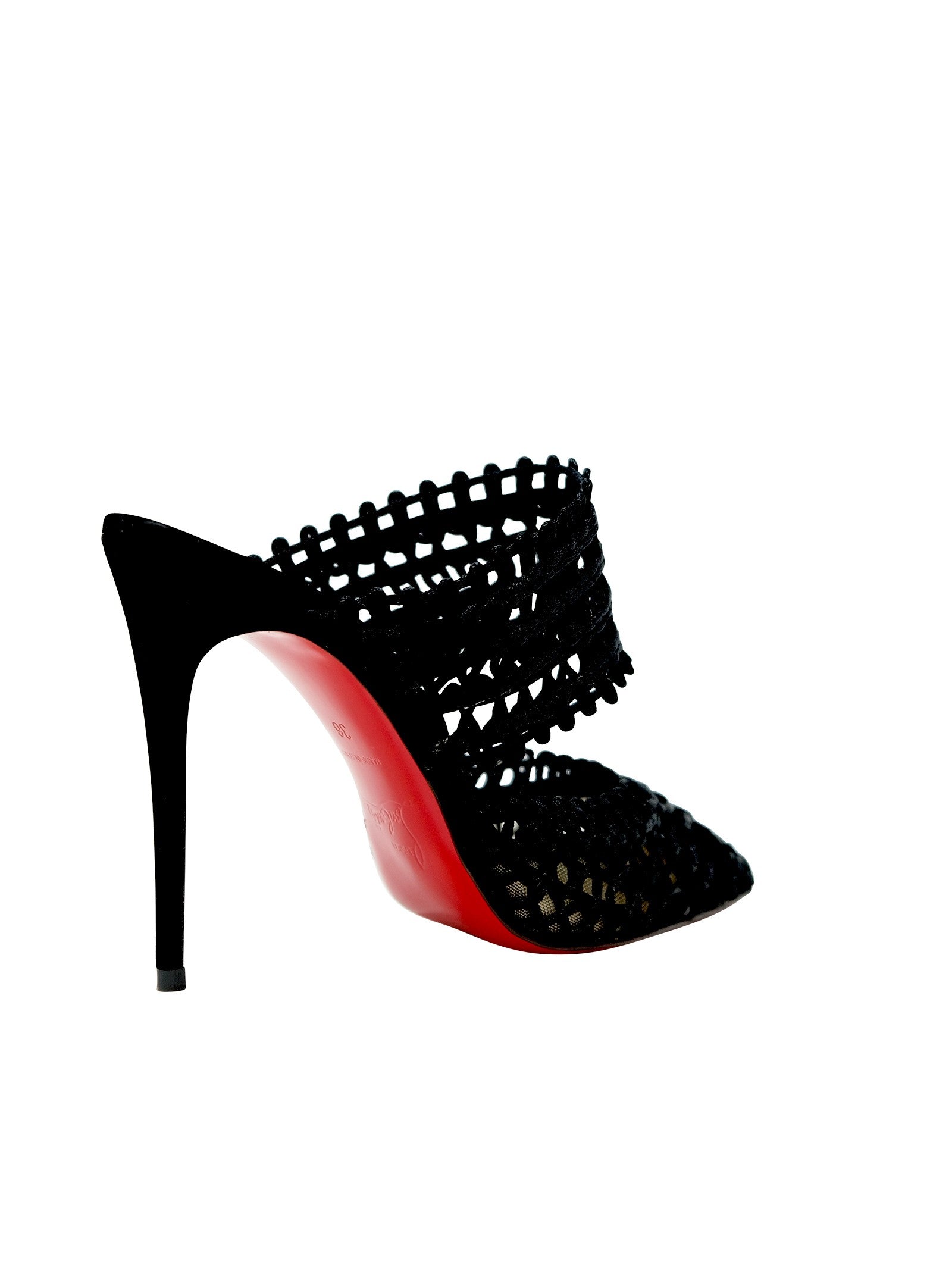 CHRISTIAN LOUBOUTIN Elegant Patent Sandals with 100 cm Heel Height