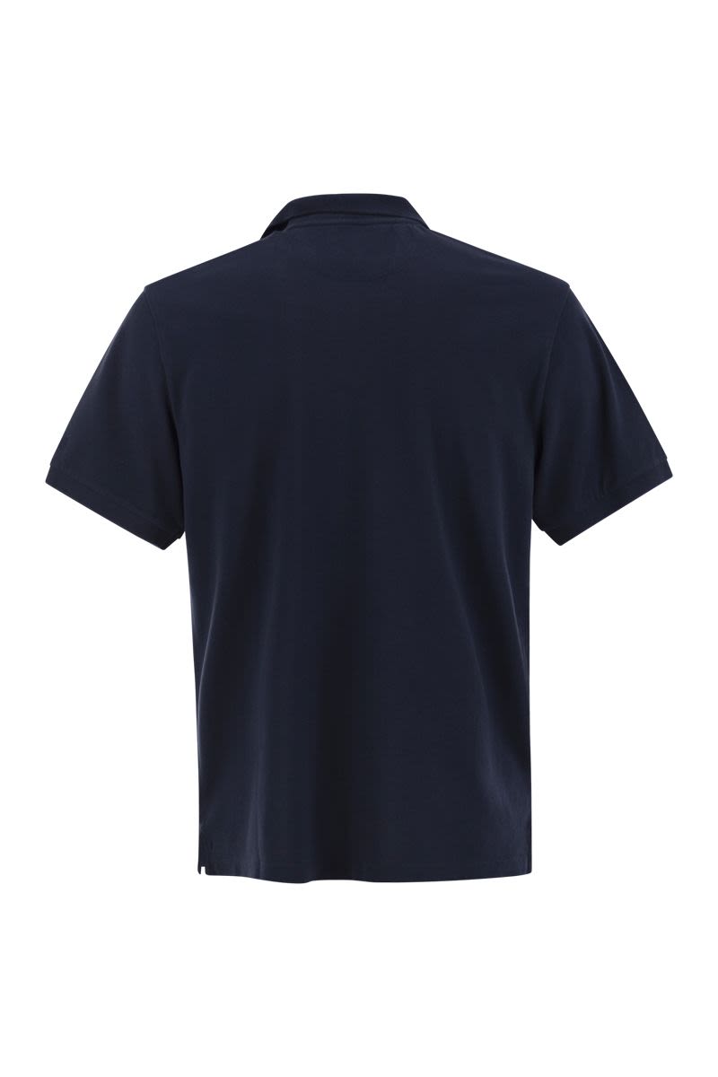 MC2 SAINT BARTH Men's Stretch Cotton Polo Shirt with Buttonless Collar