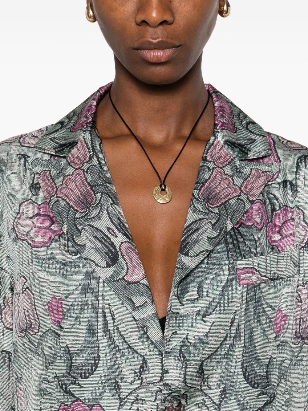 PIERRE LOUIS MASCIA Silk Printed Single-Breasted Jacket