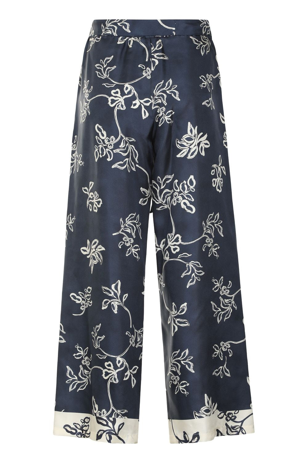 S MAX MARA Printed Silk Pants with Coordinated Waist Belt