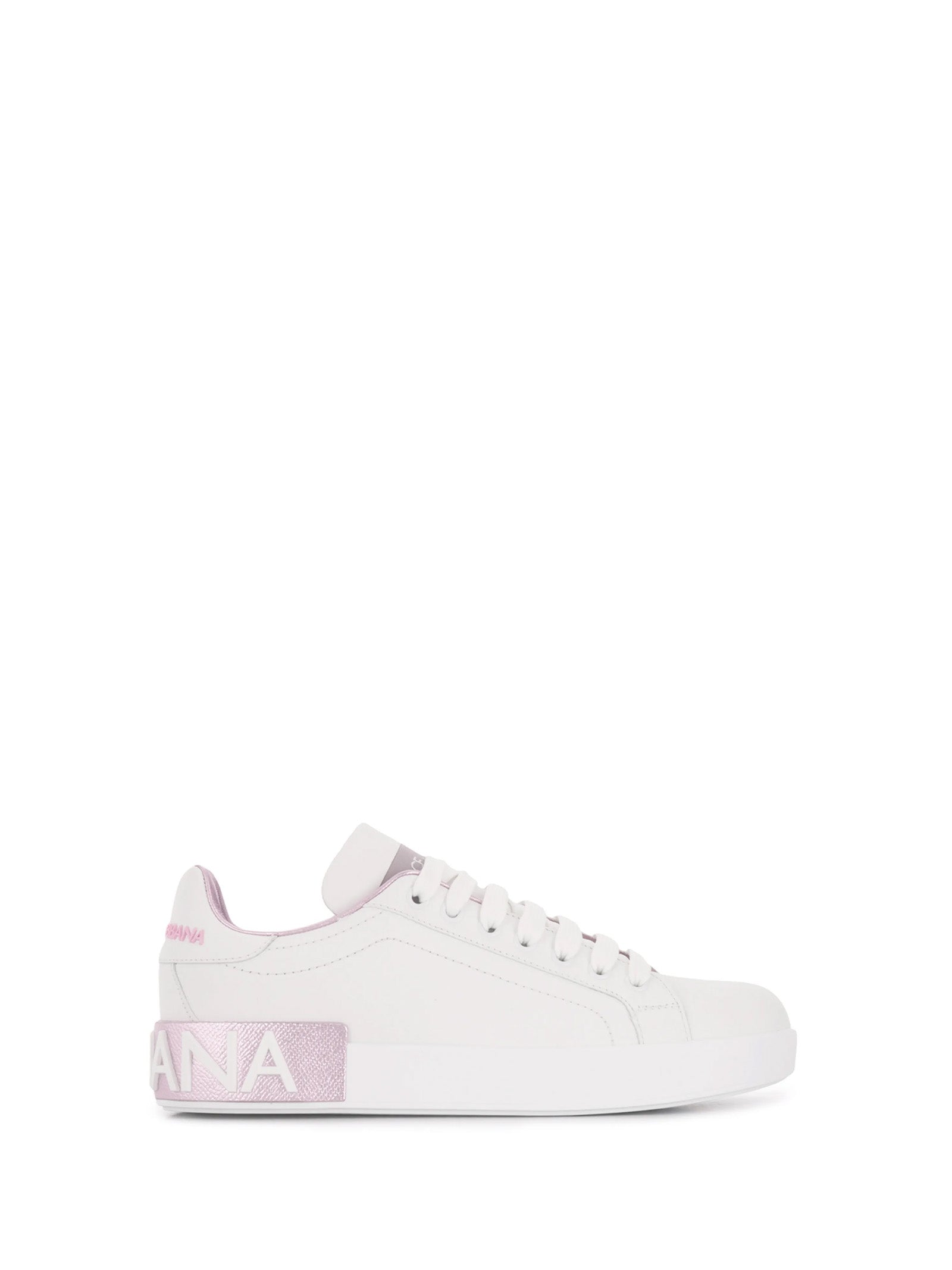DOLCE & GABBANA Elegant Leather Sneaker with 3 cm Sole for Women