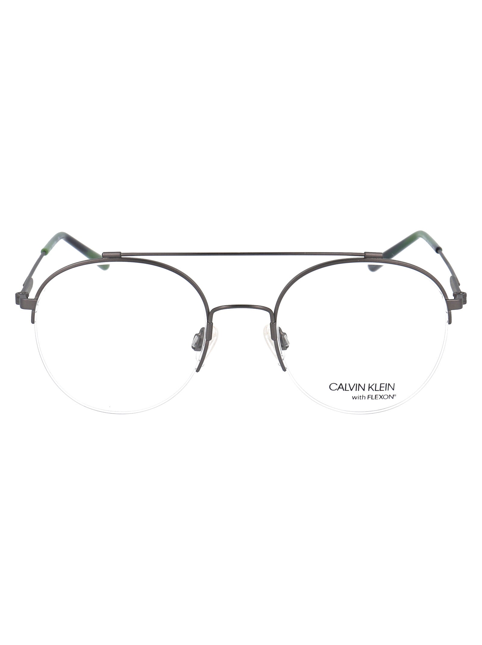 CALVIN KLEIN Satin Gunmetal Metal Optical Glasses for Women