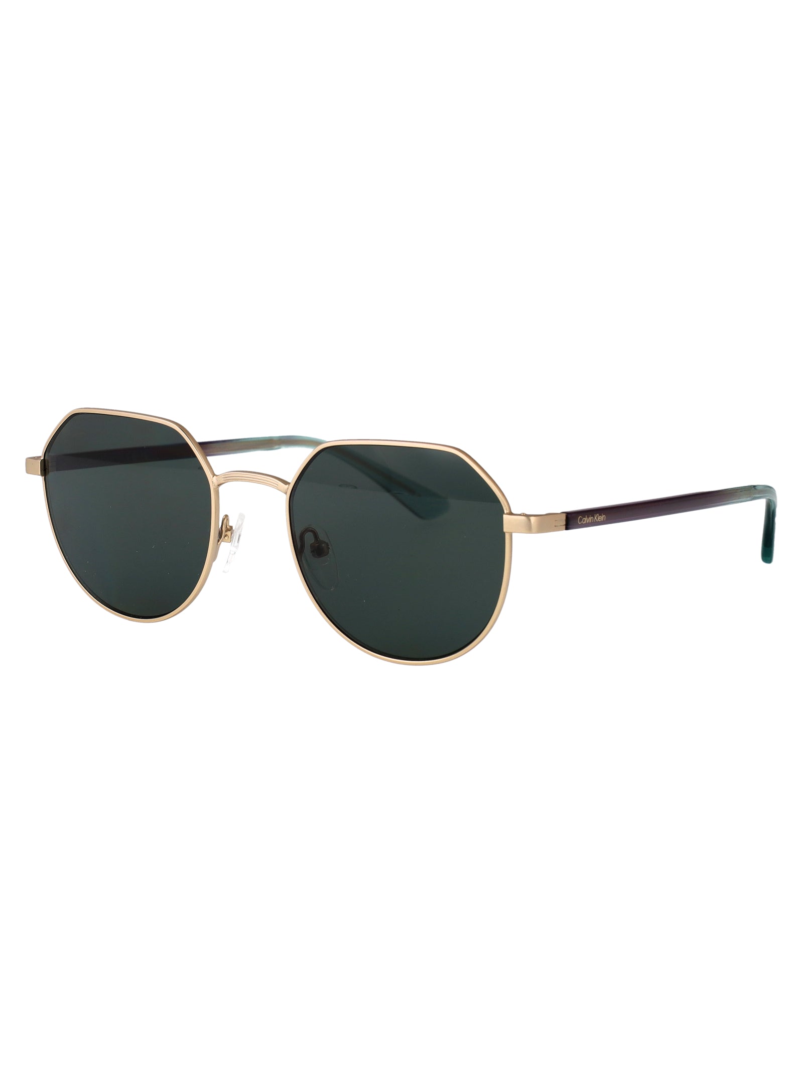 CALVIN KLEIN Matte Gold Metal Sunglasses