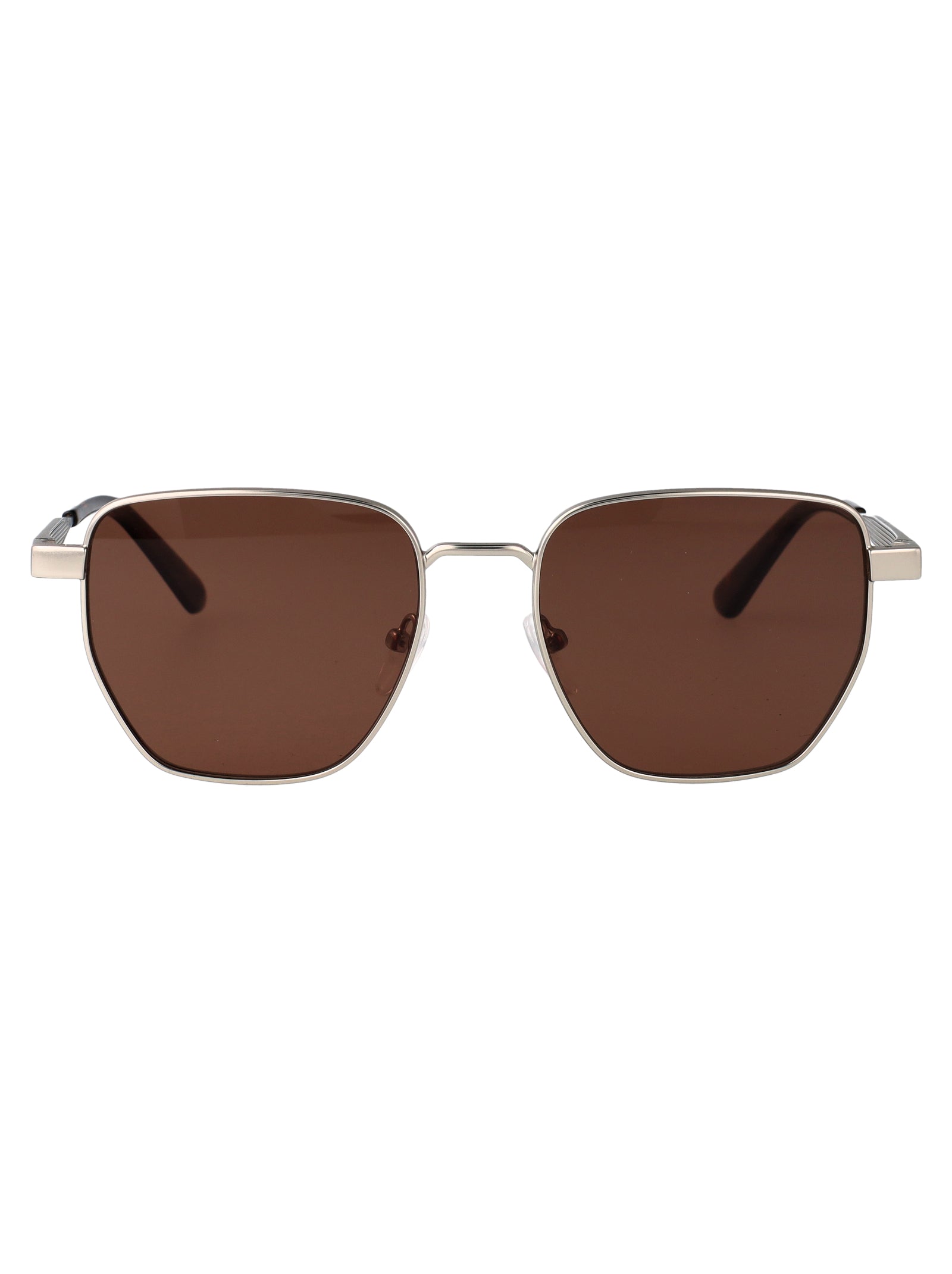 CALVIN KLEIN Matte Silver Metal Unisex Sunglasses