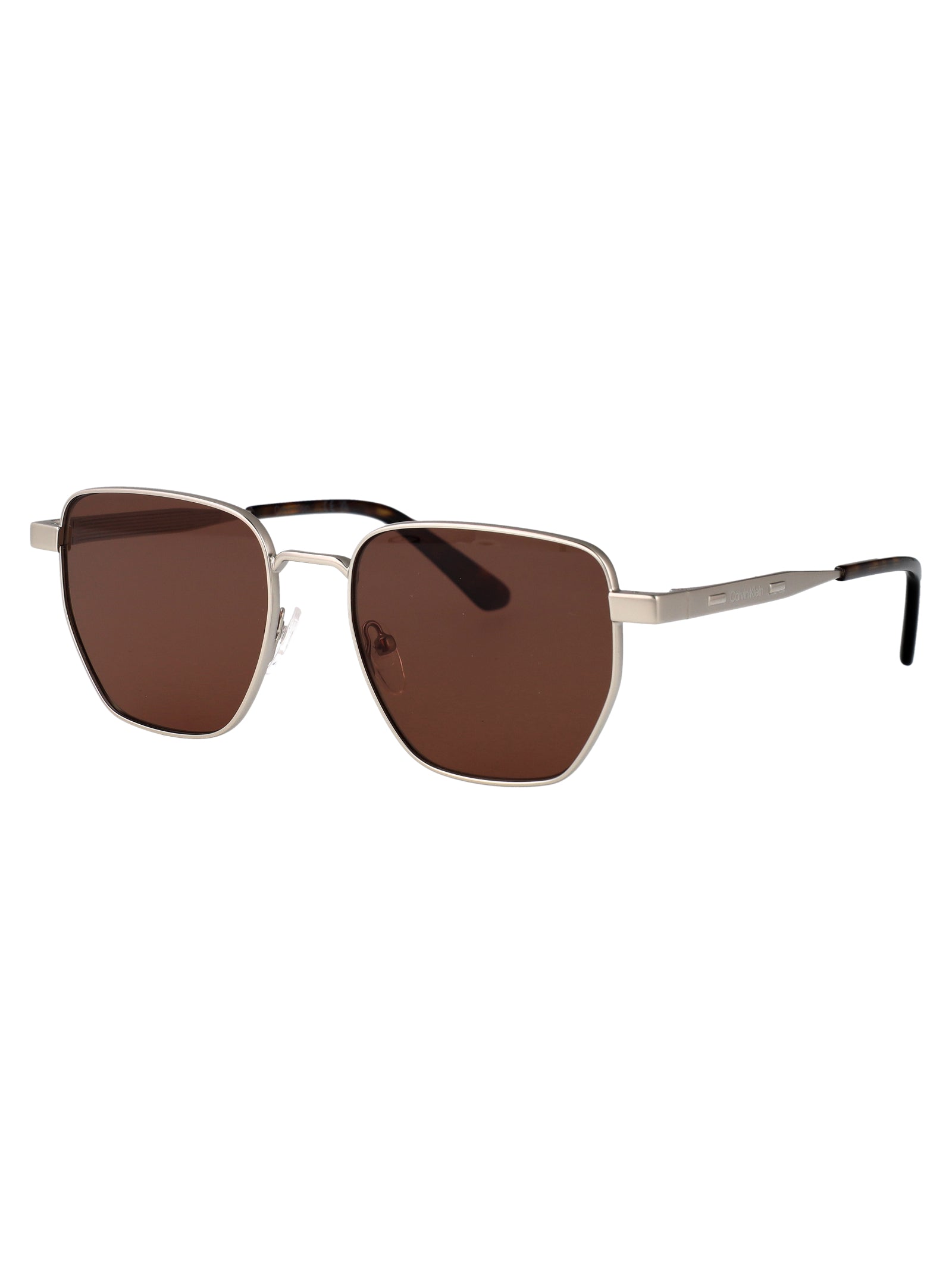 CALVIN KLEIN Matte Silver Metal Unisex Sunglasses