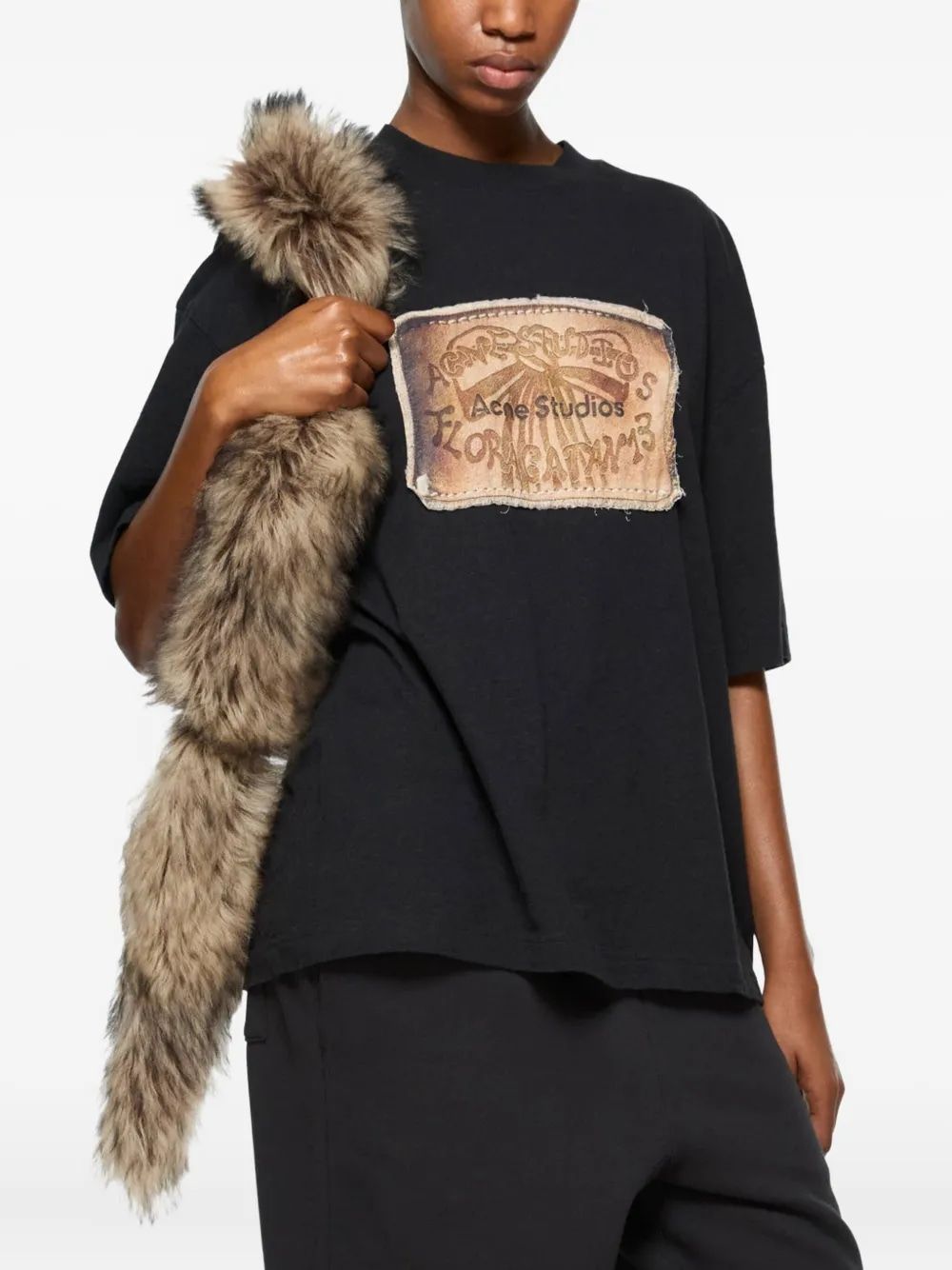 ACNE STUDIOS Exford U Bow Label Logo T-Shirt