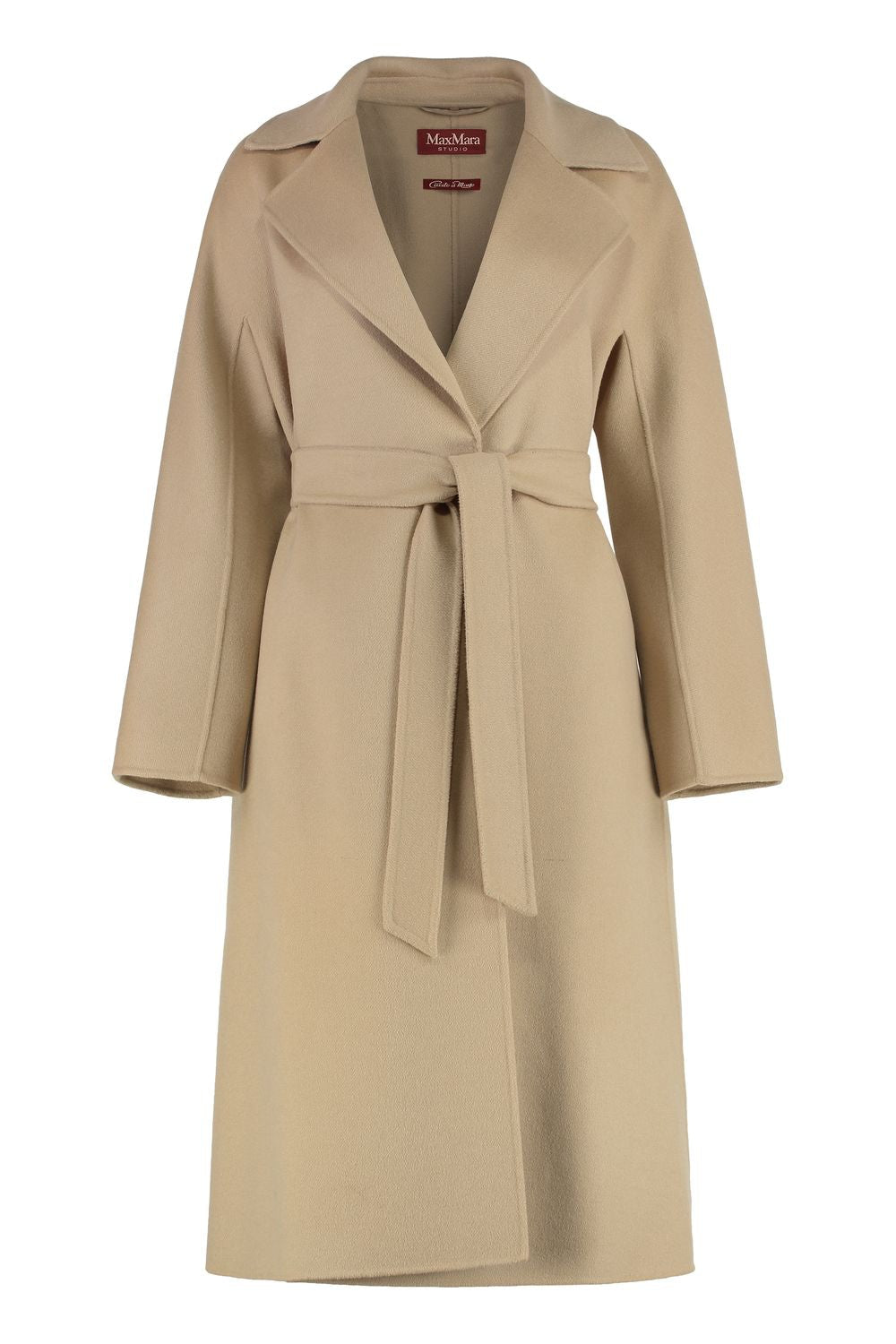 MAX MARA STUDIO Single-Breasted Wool Jacket with Coordinated Waist Belt for Women