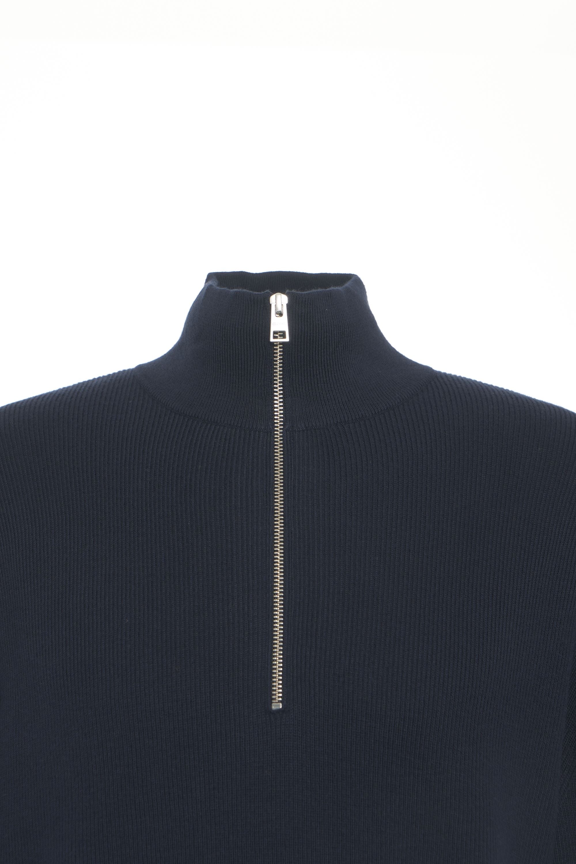 CLOSED Half-Zip Ribbed Knit Pullover for Men