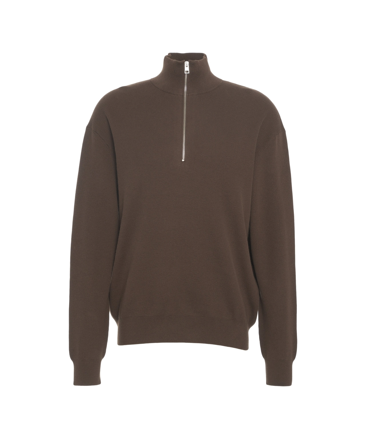 CLOSED Oversized Ribbed Pullover with Half-Zip for Men