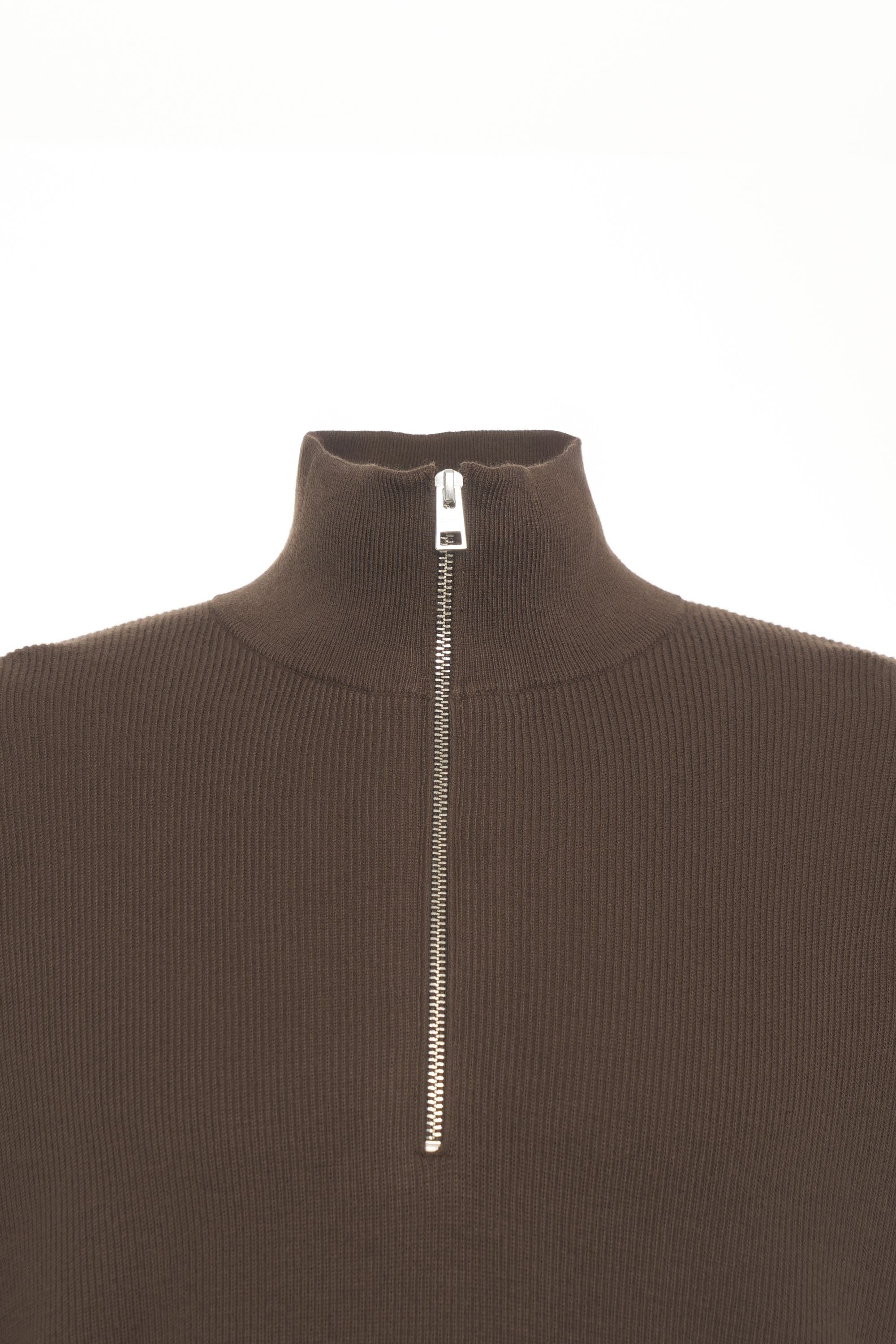 CLOSED Oversized Ribbed Pullover with Half-Zip for Men