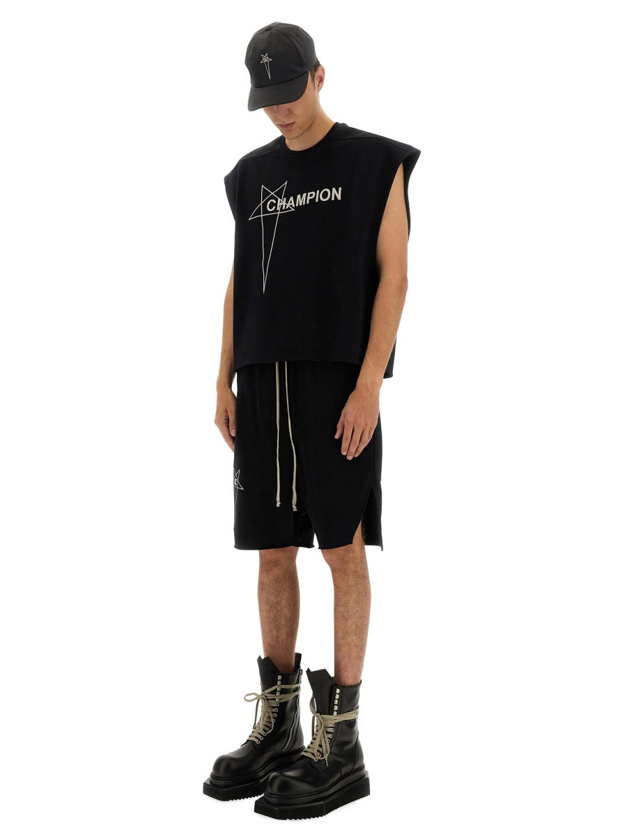 CHAMPION X RICK OWENS Mini Cropped Micro Tatlin T-Shirt - Size L