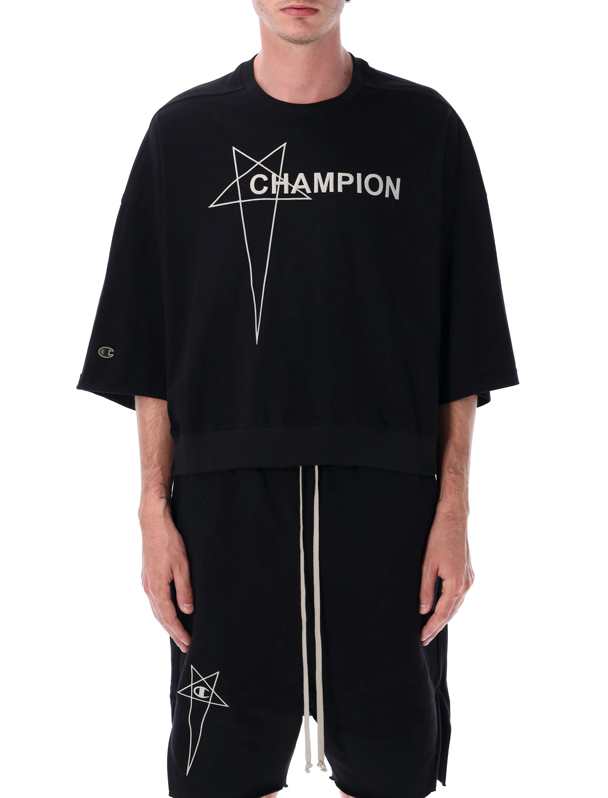 RICK OWENS X CHAMPION Cropped Mini T-Shirt for Men