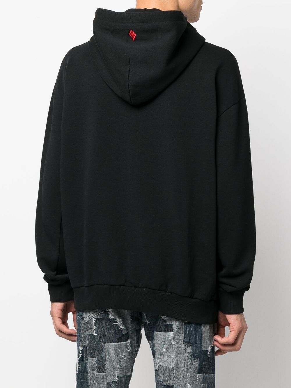 MARCELO BURLON Feathers Necklace Over Hoodie