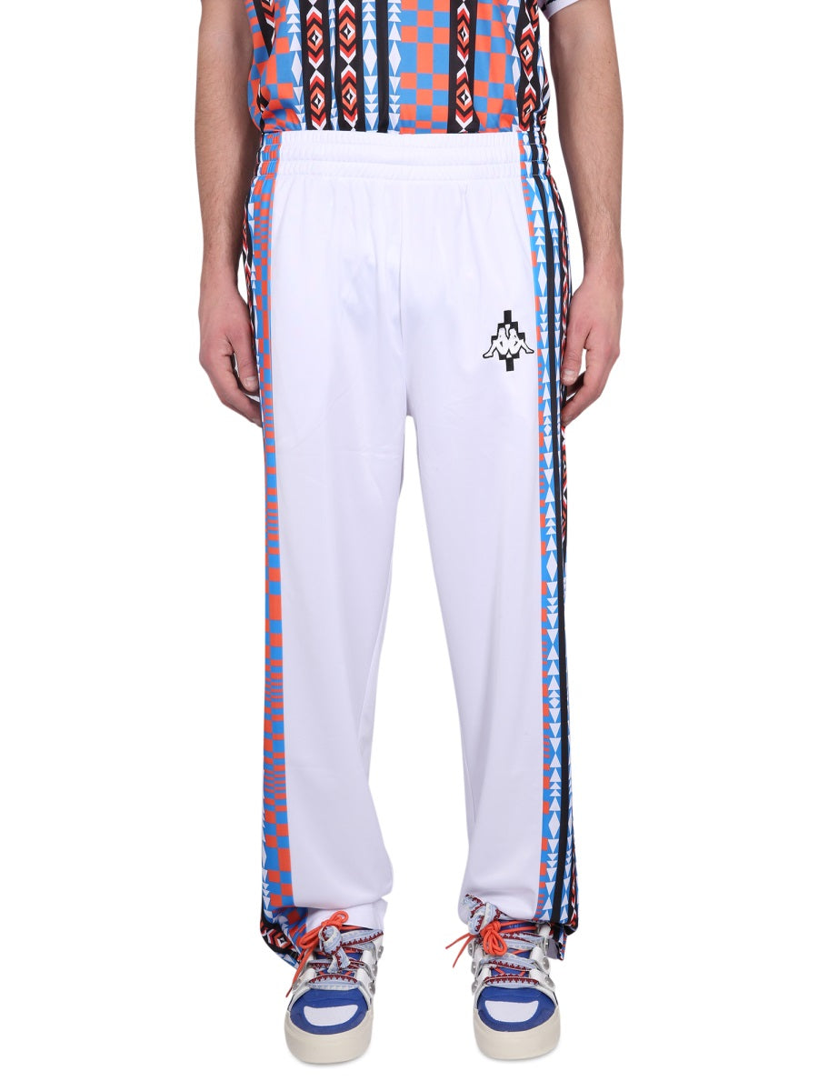 MARCELO BURLON Men's High Neck Zipper Closure Jogging Pants