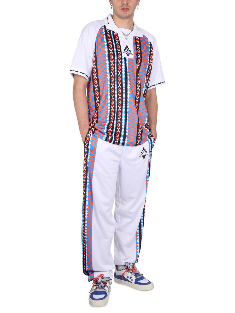 MARCELO BURLON Men's High Neck Zipper Closure Jogging Pants