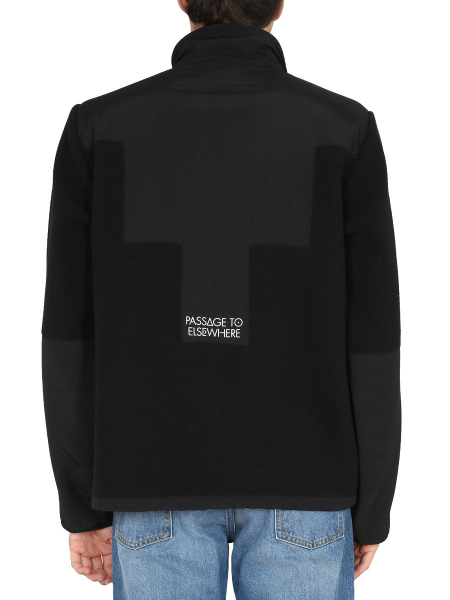 MARCELO BURLON Men's High-Collar Track Jacket with Block Design