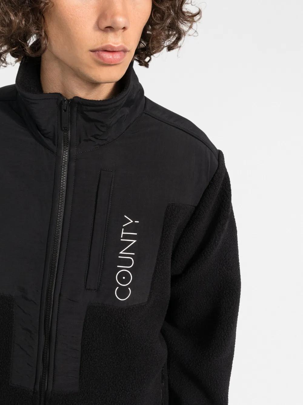 MARCELO BURLON Men's High-Collar Track Jacket with Block Design