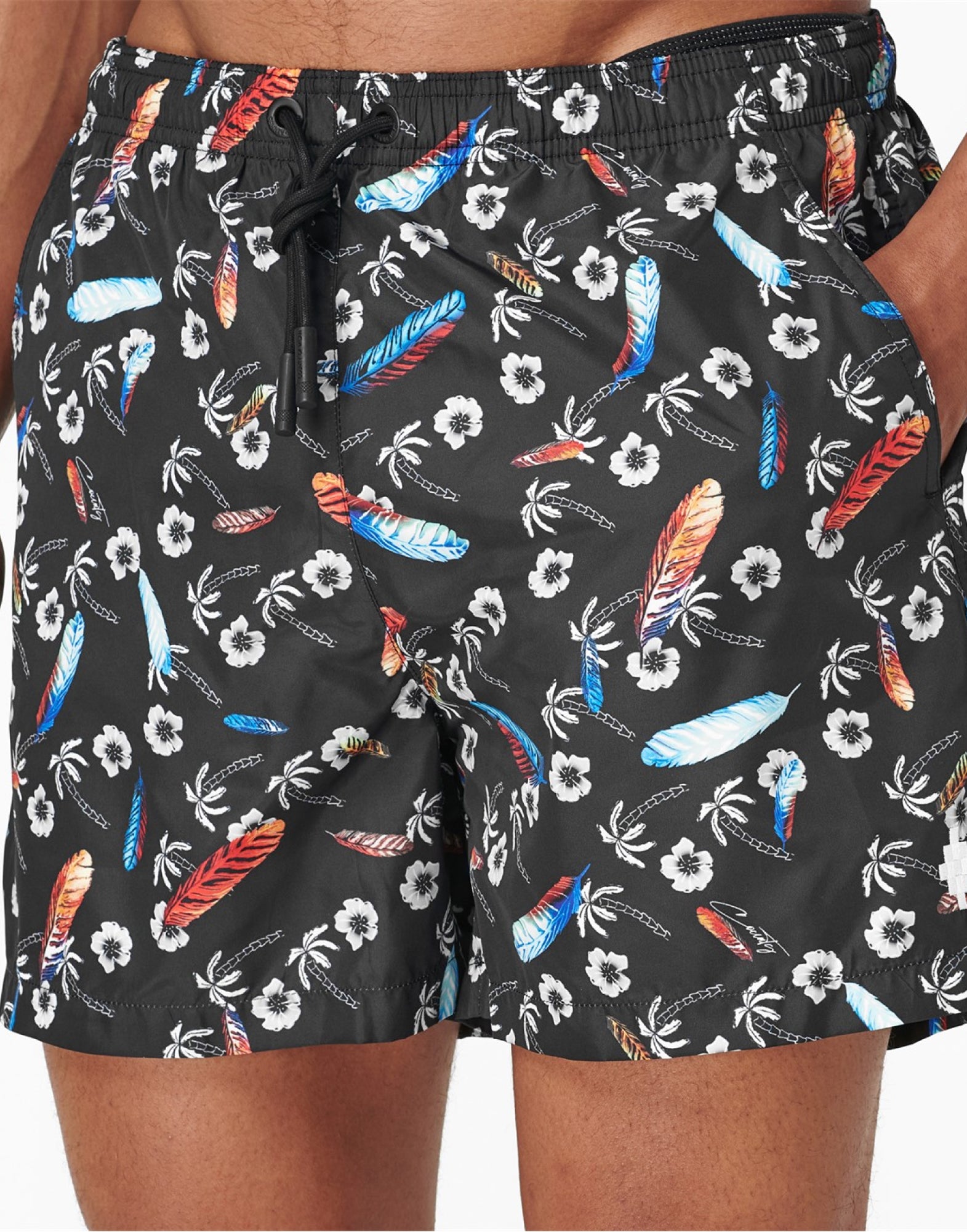 MARCELO BURLON Hawaii Print Mini Swim Shorts for Men
